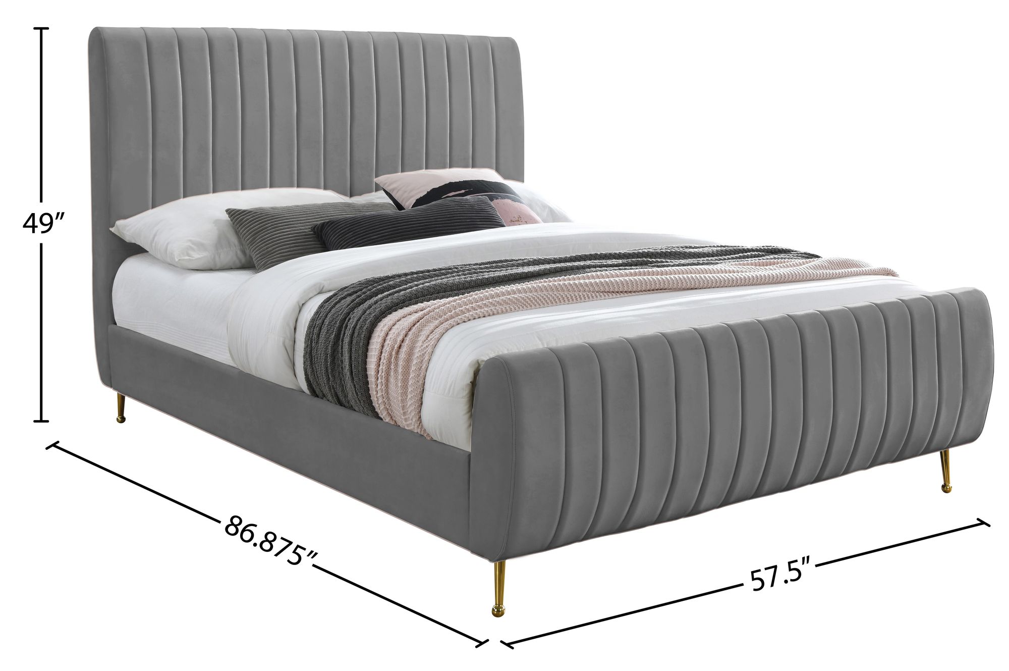 Zara Velvet Full Size Bed