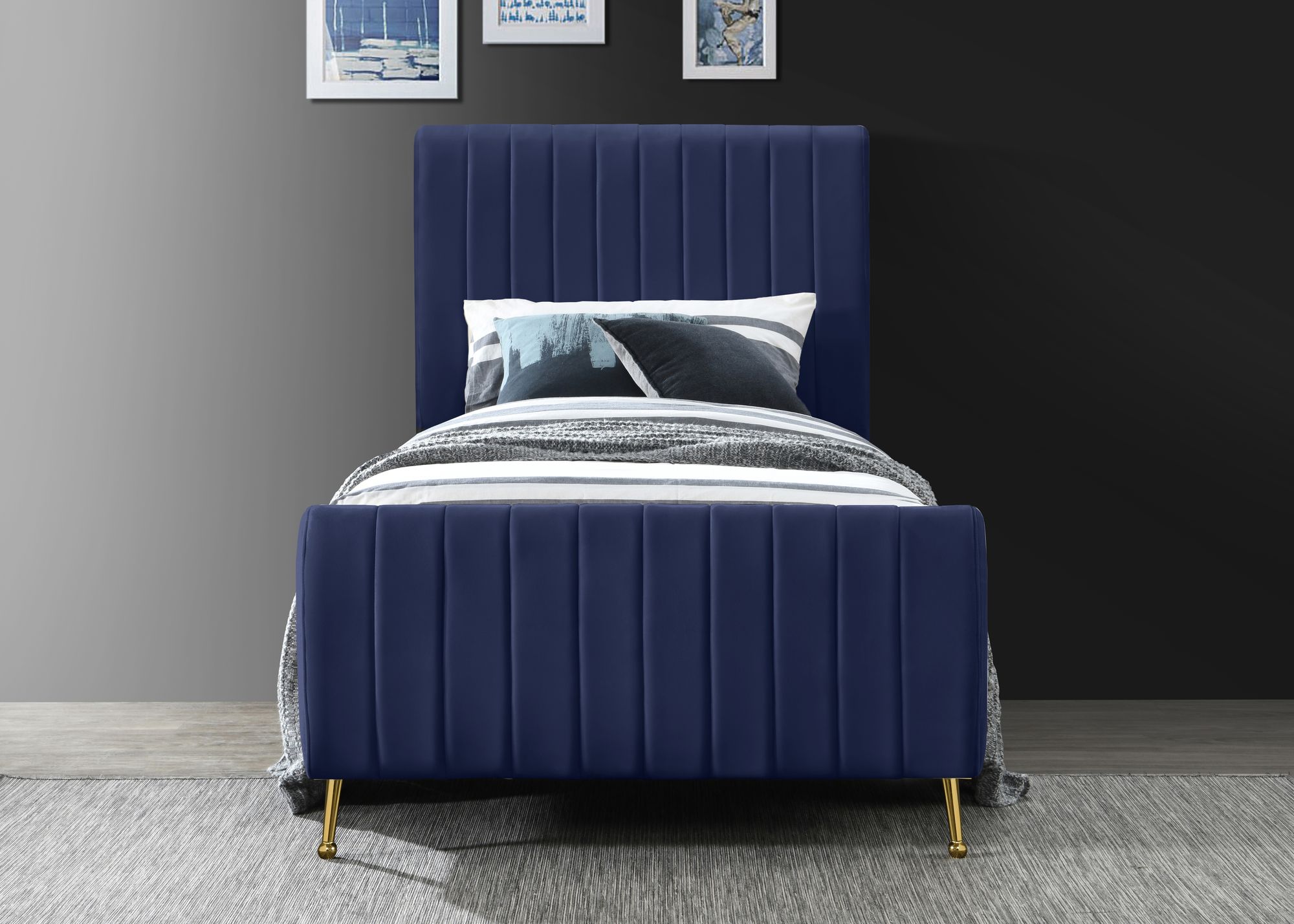 Zara Velvet Twin Size Bed