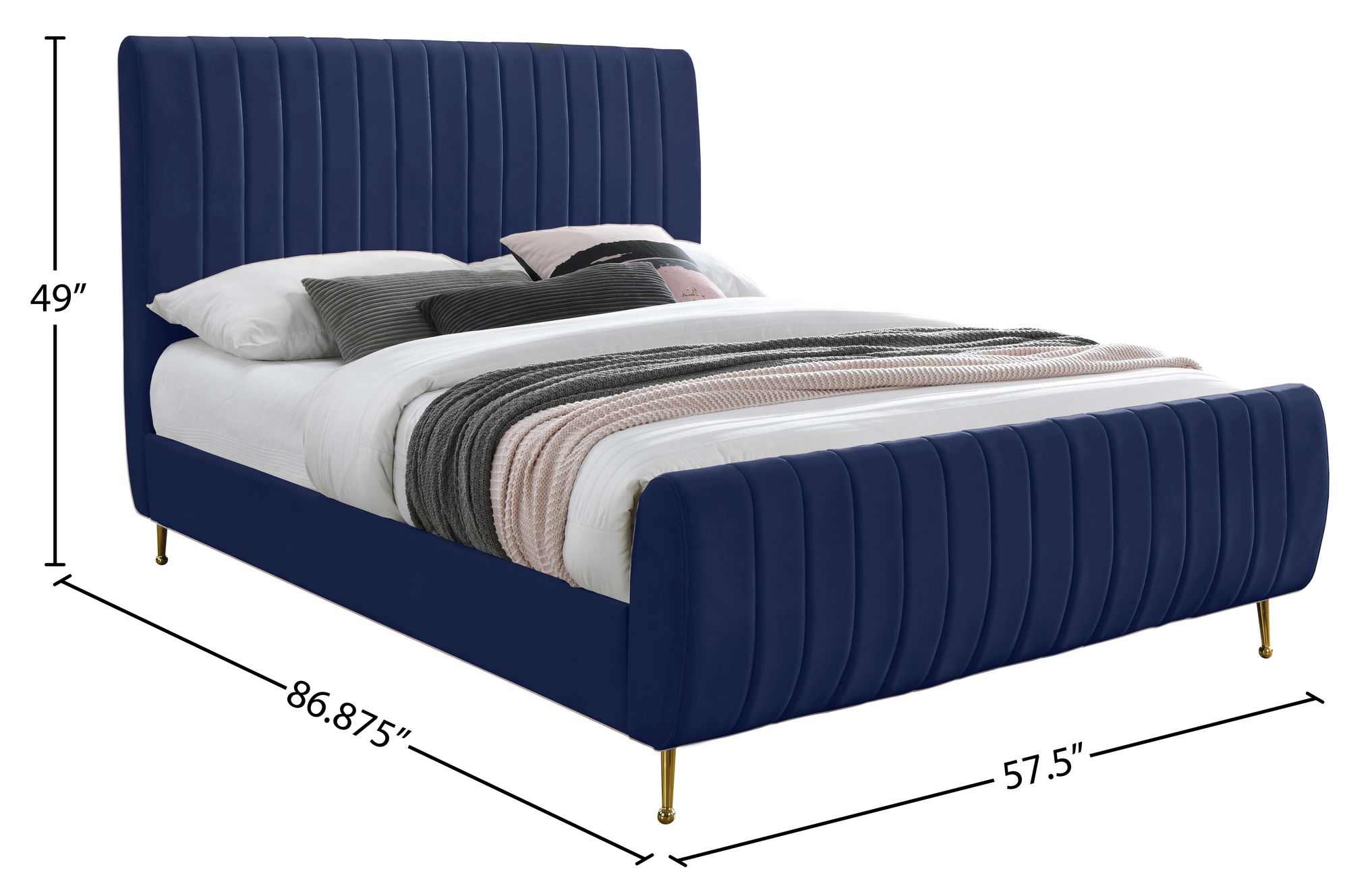 Zara Velvet Full Size Bed