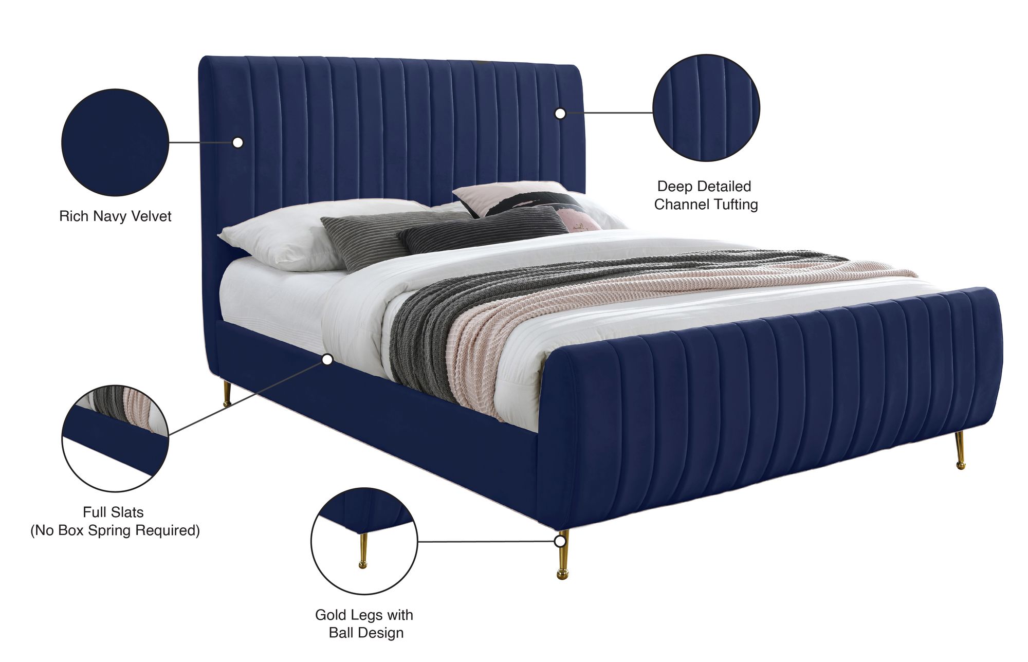 Zara Velvet Bed