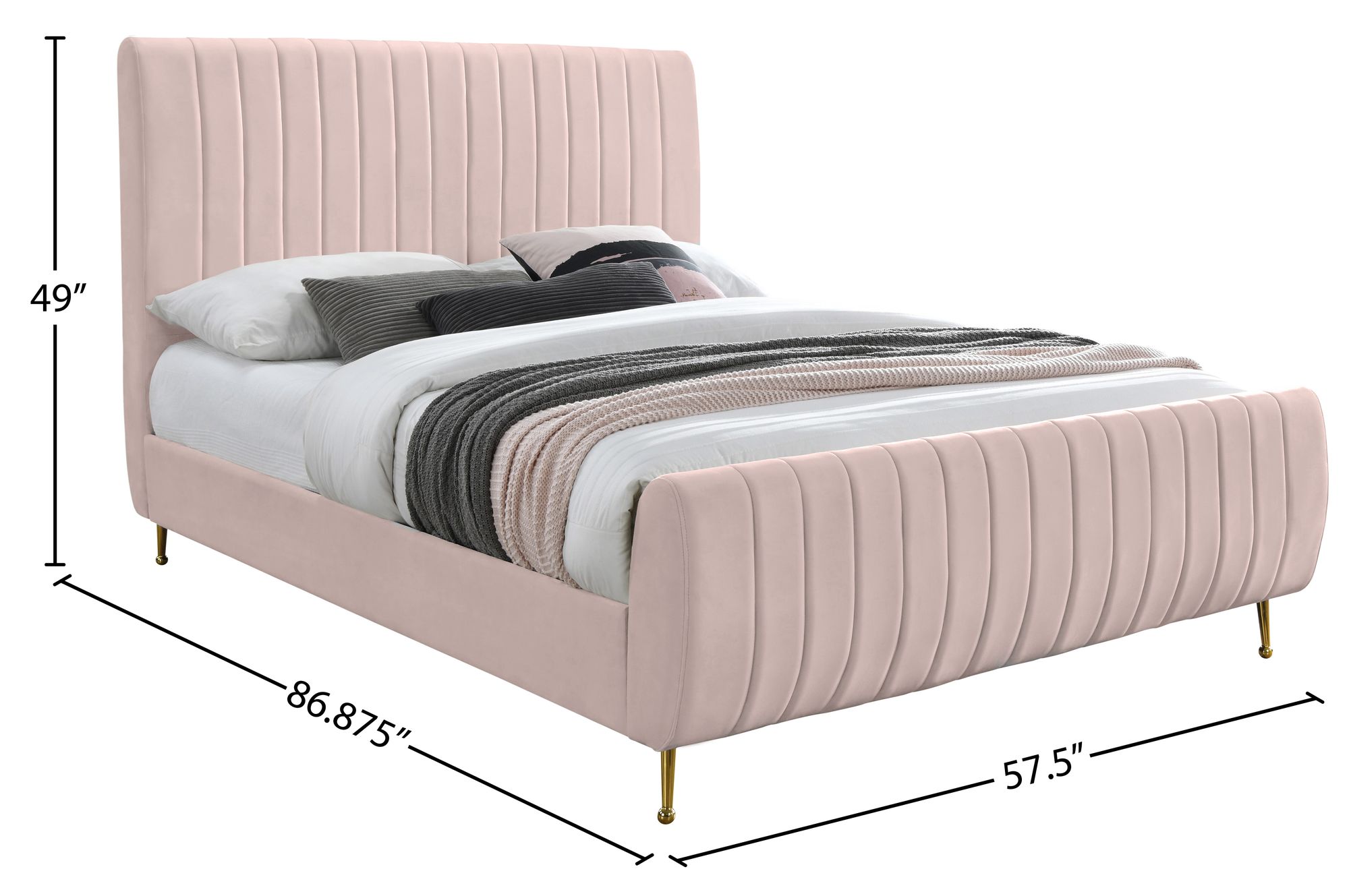 Zara Velvet Full Size Bed