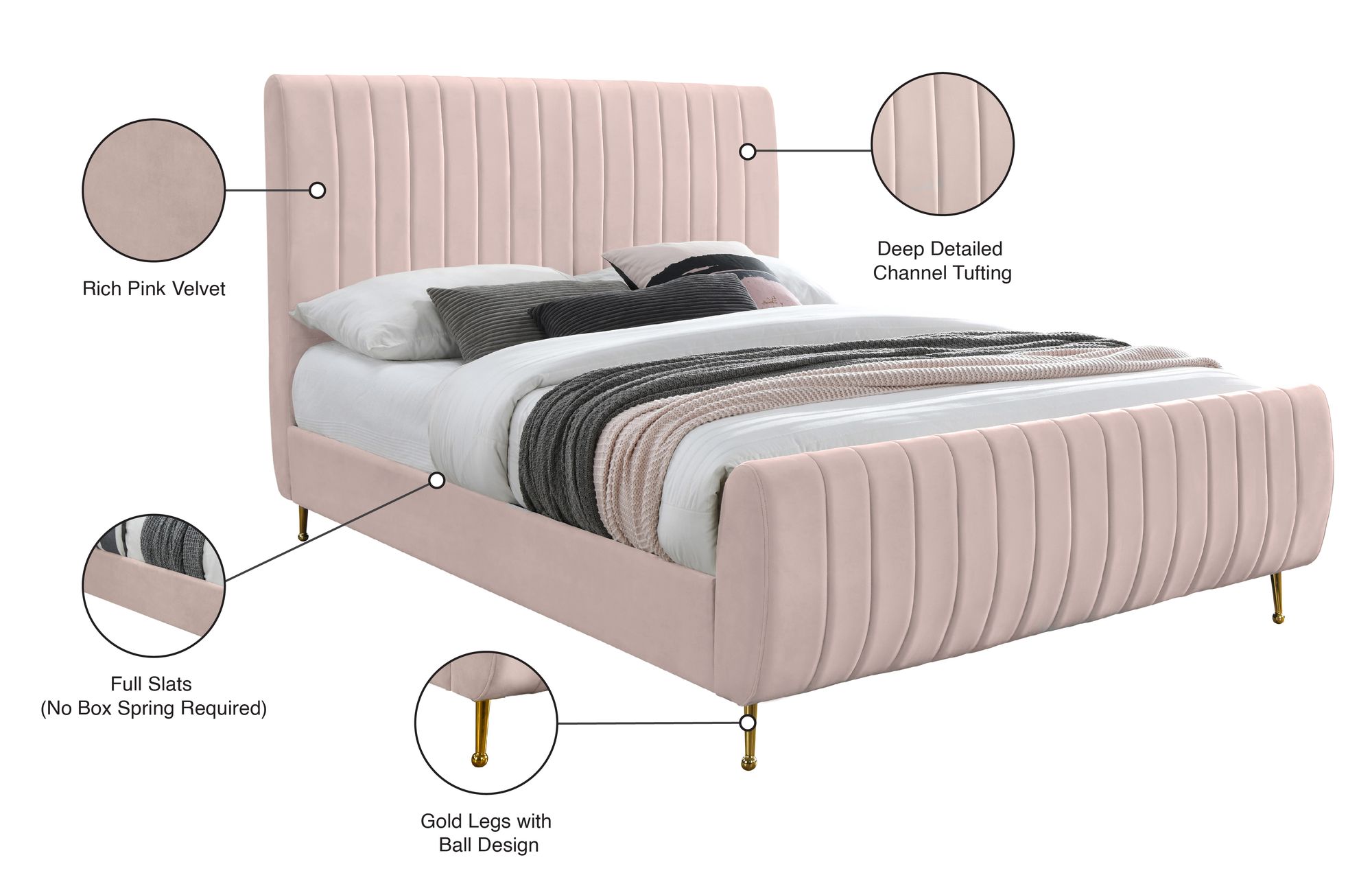 Zara Velvet Bed