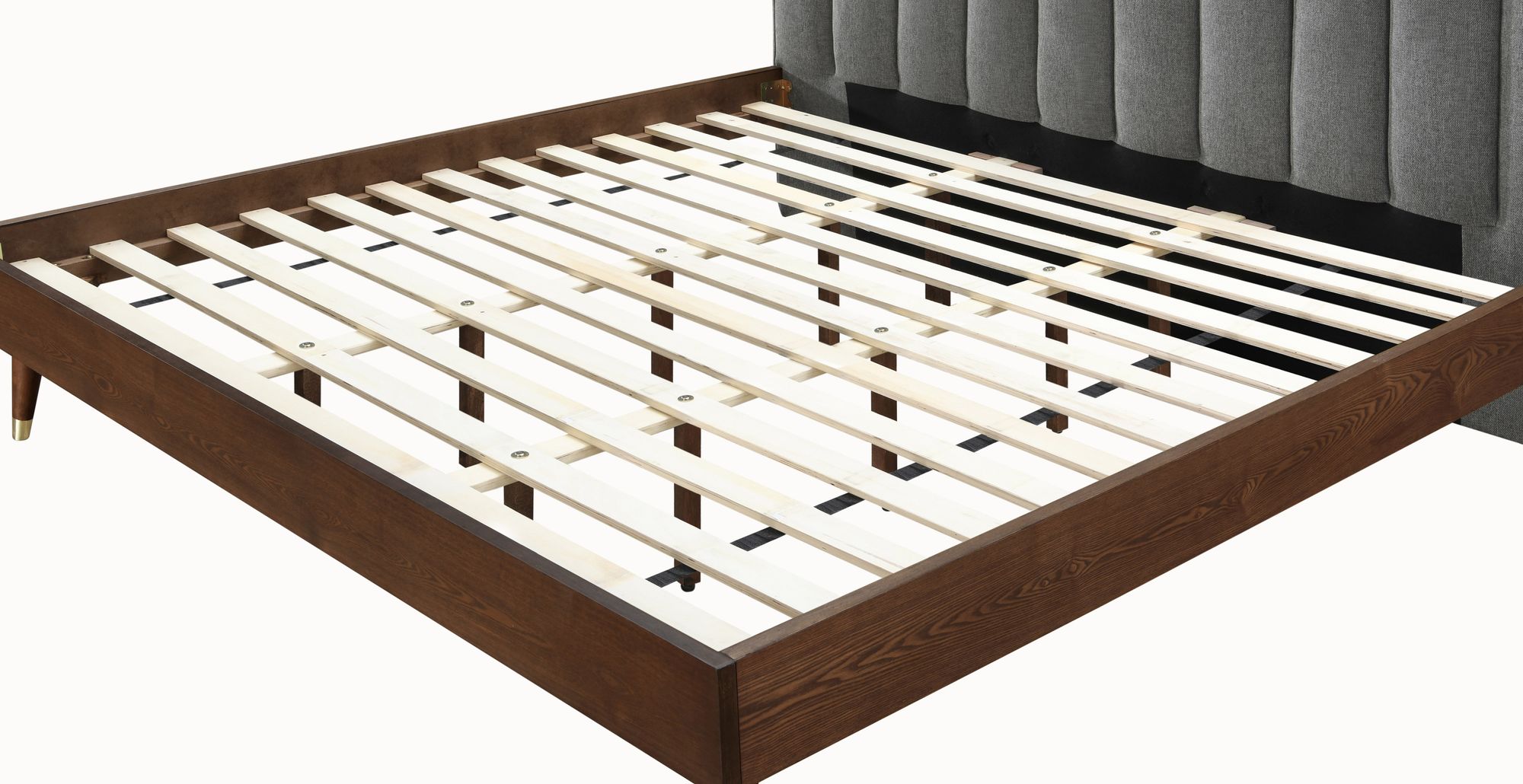 Vance Mid-Century Modern Linen Fabric Bed