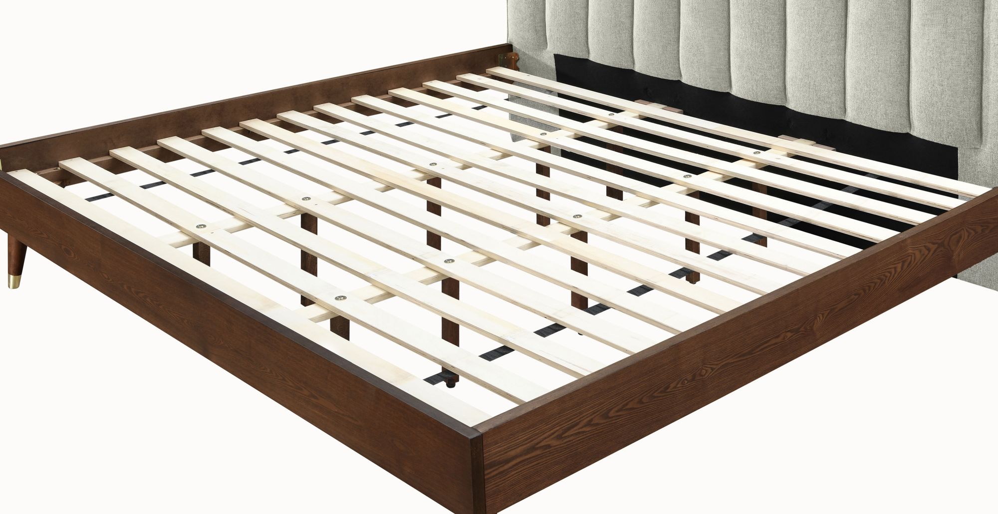 Vance Mid-Century Modern Linen Fabric King Size Bed