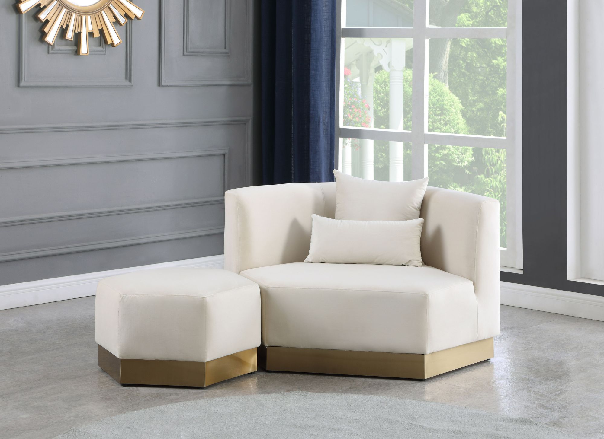 Marquis Velvet Ottoman