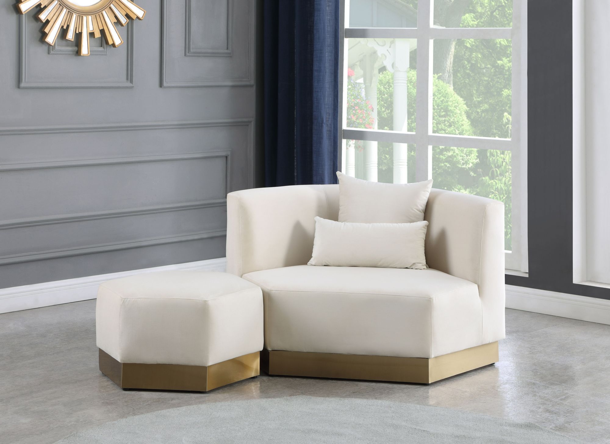 Marquis Velvet Ottoman