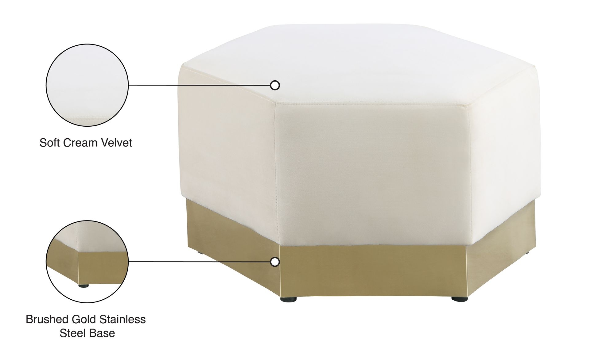 Marquis Velvet Ottoman
