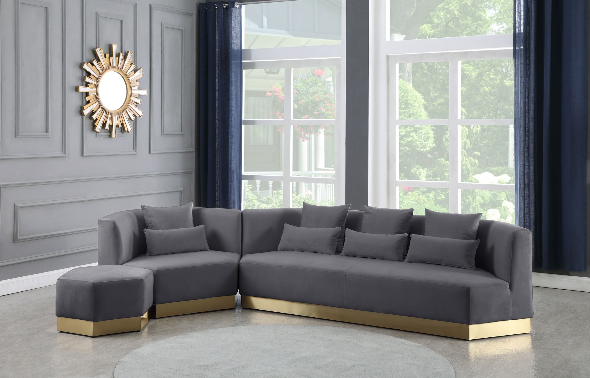 Marquis Velvet Ottoman