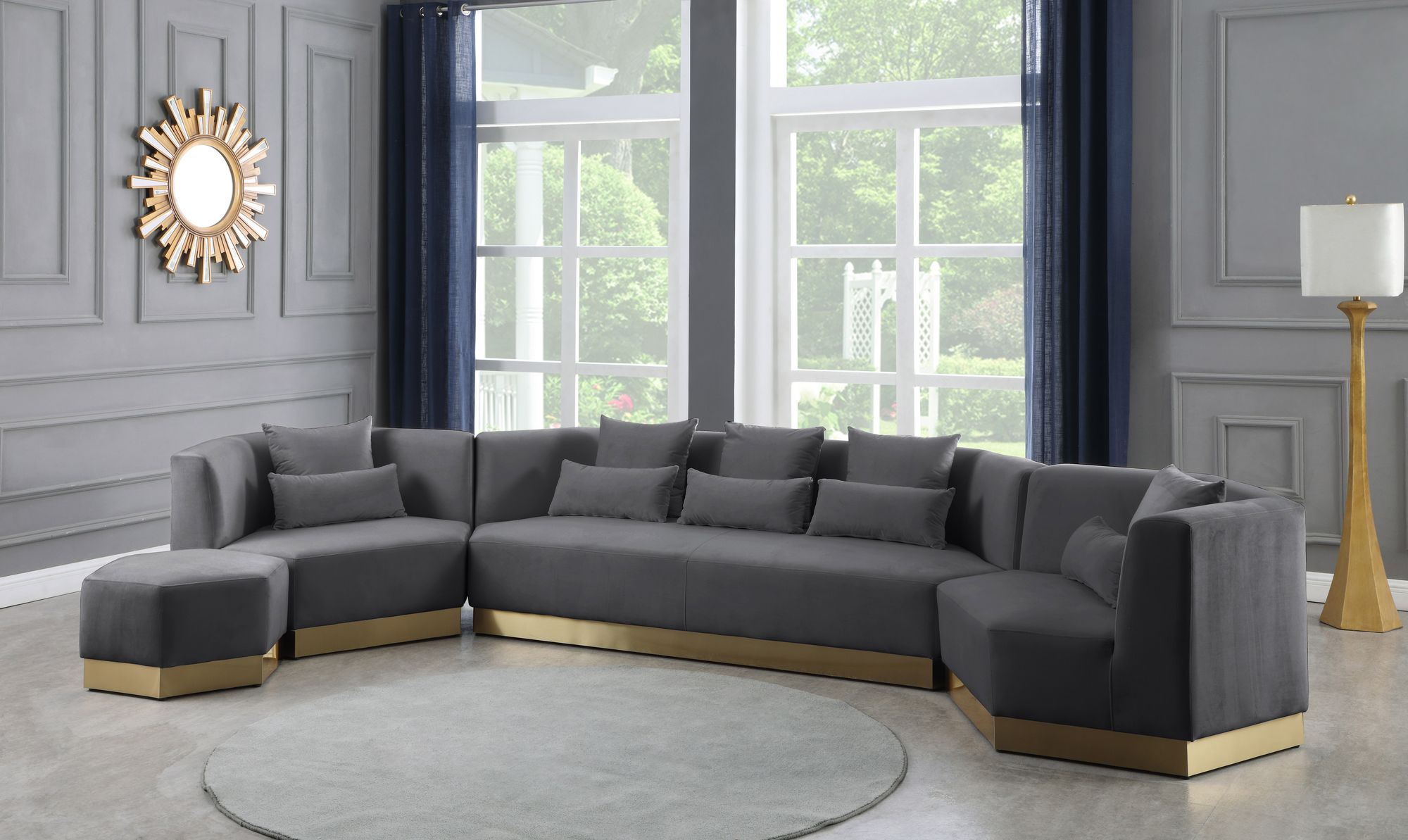 Marquis Velvet Ottoman