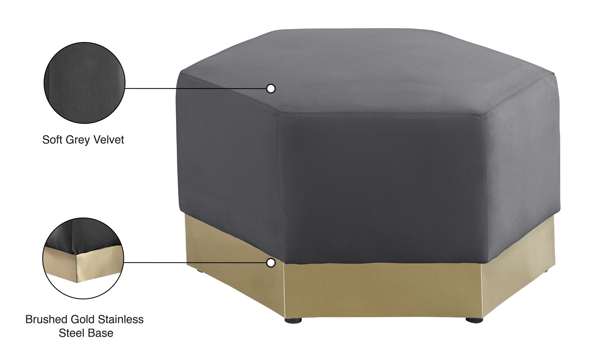 Marquis Velvet Ottoman