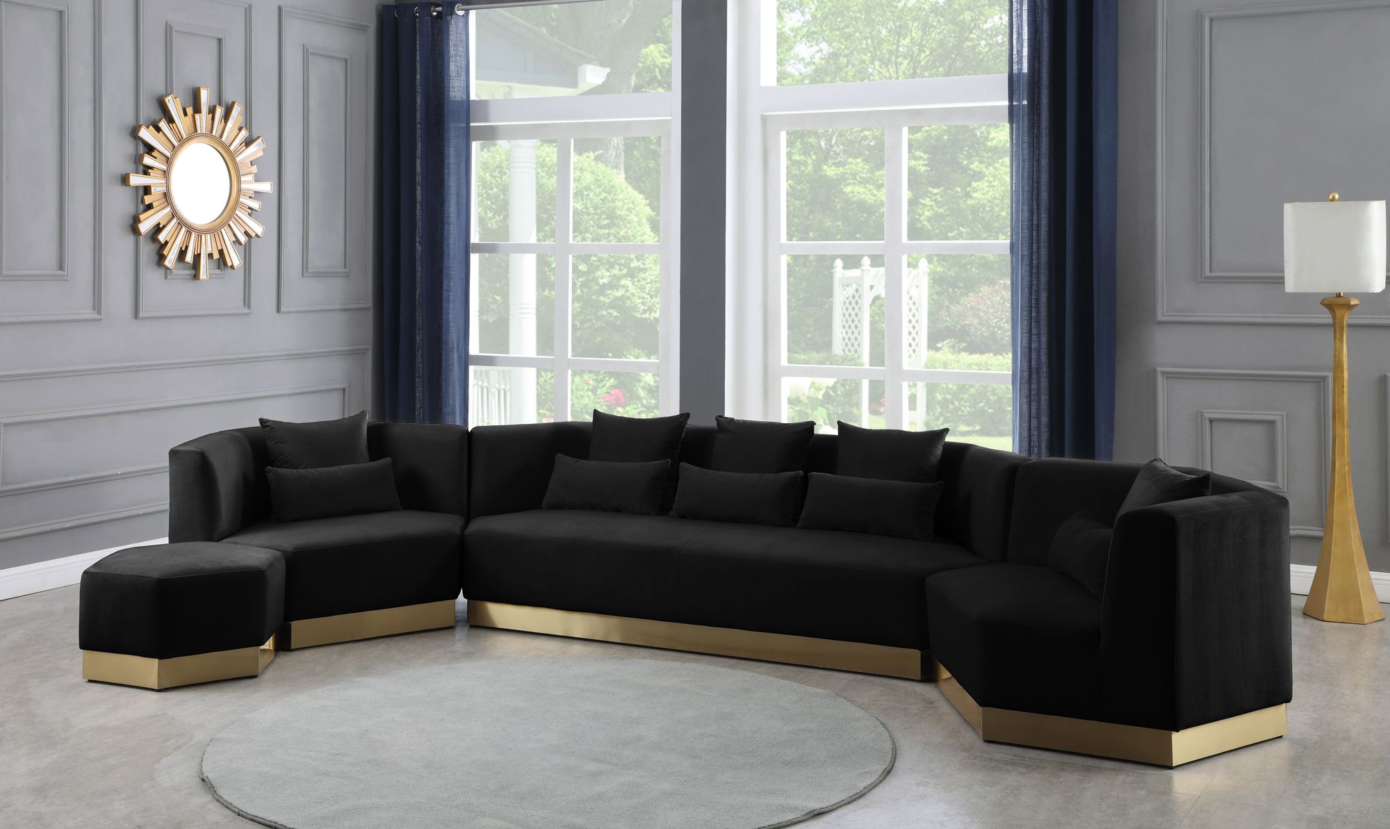 Marquis Velvet Ottoman