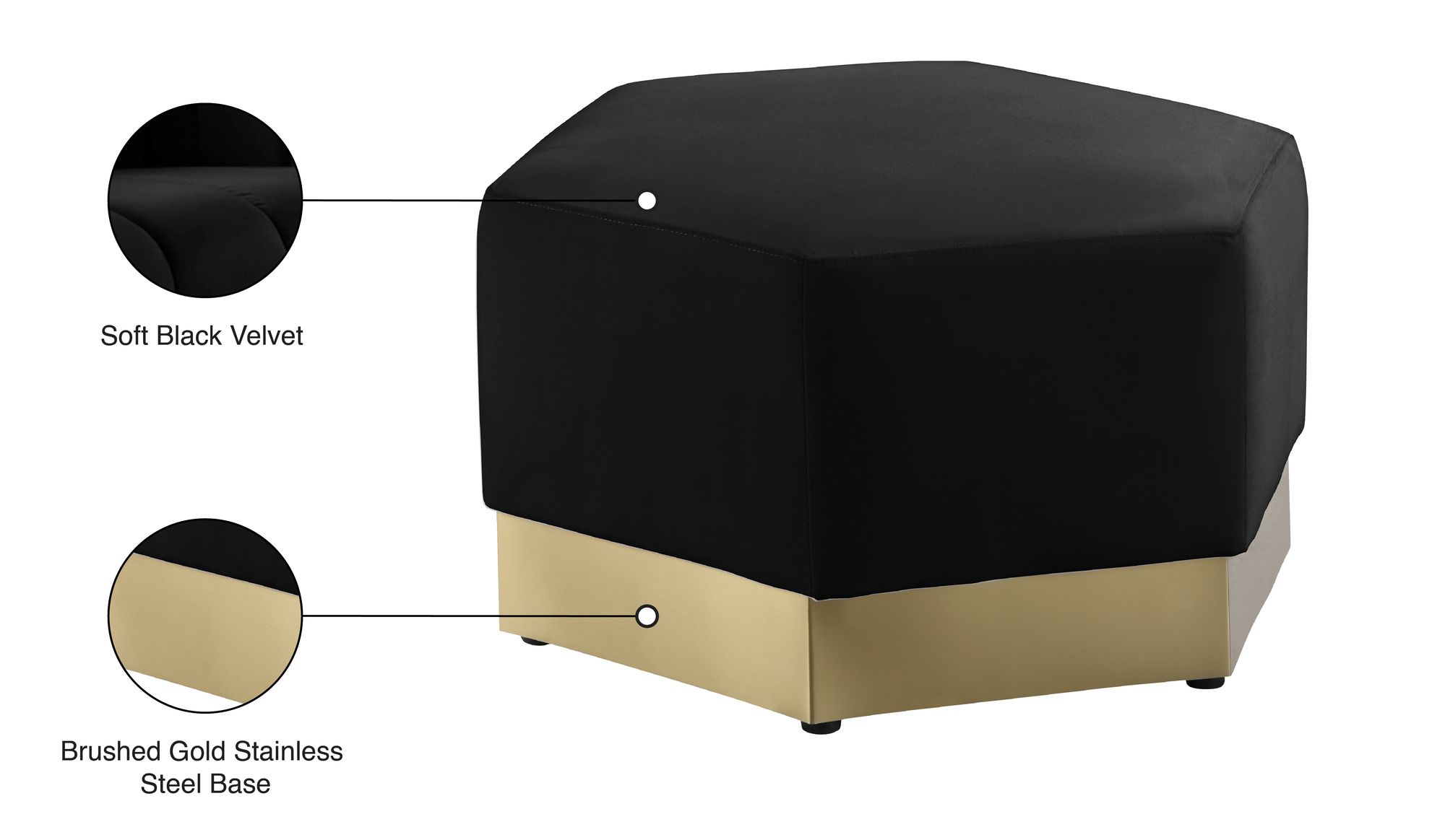 Marquis Velvet Ottoman