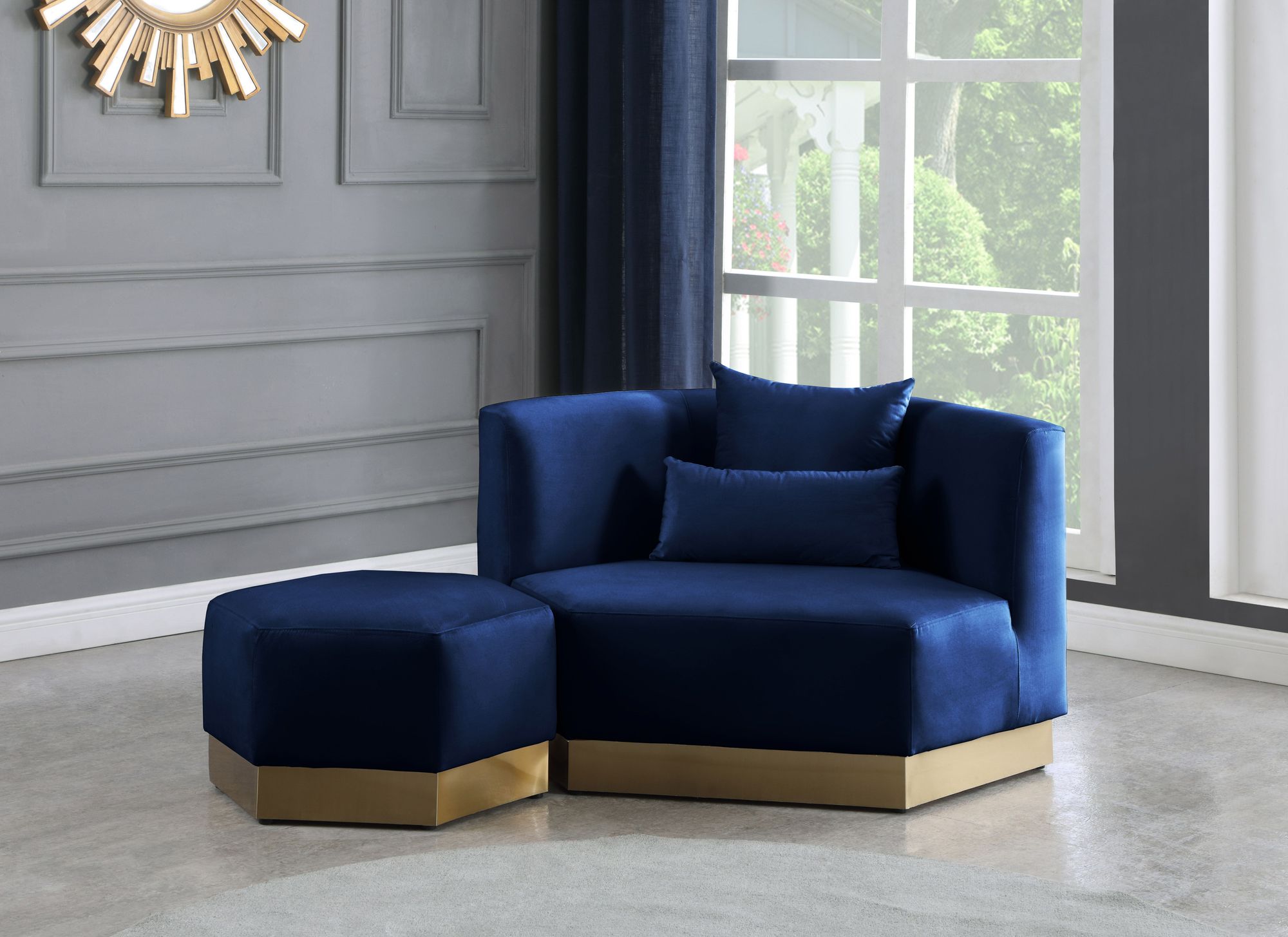 Marquis Velvet Ottoman