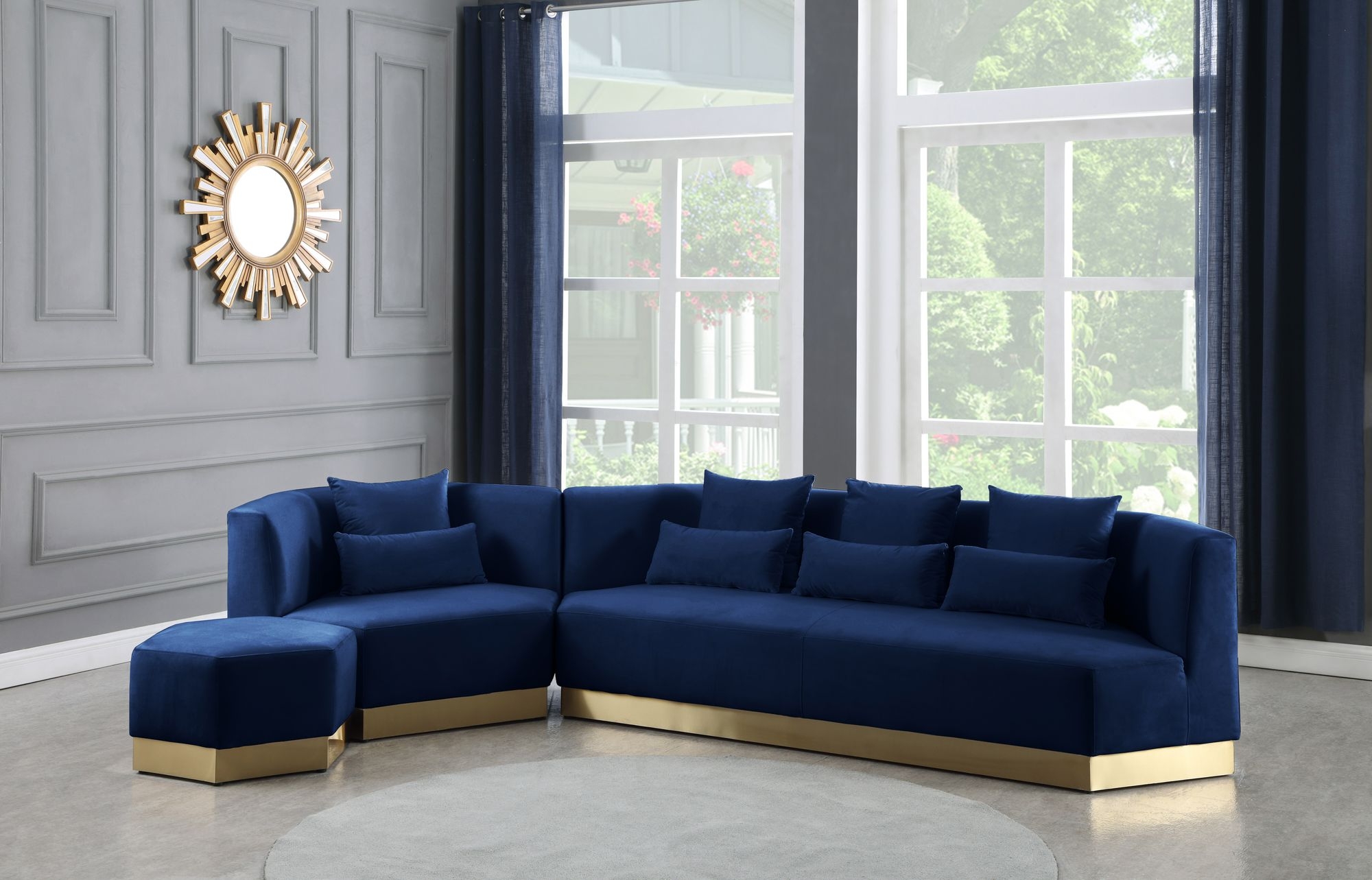 Marquis Velvet Ottoman