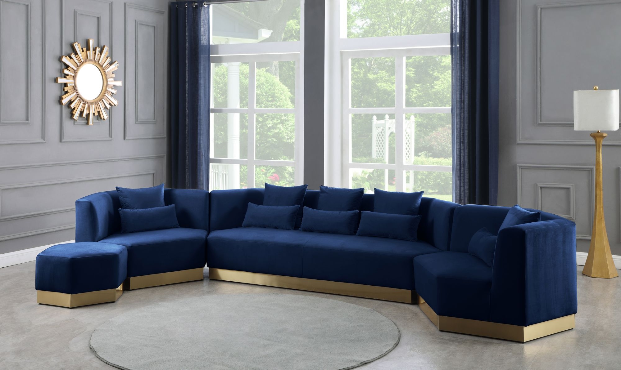 Marquis Velvet Ottoman
