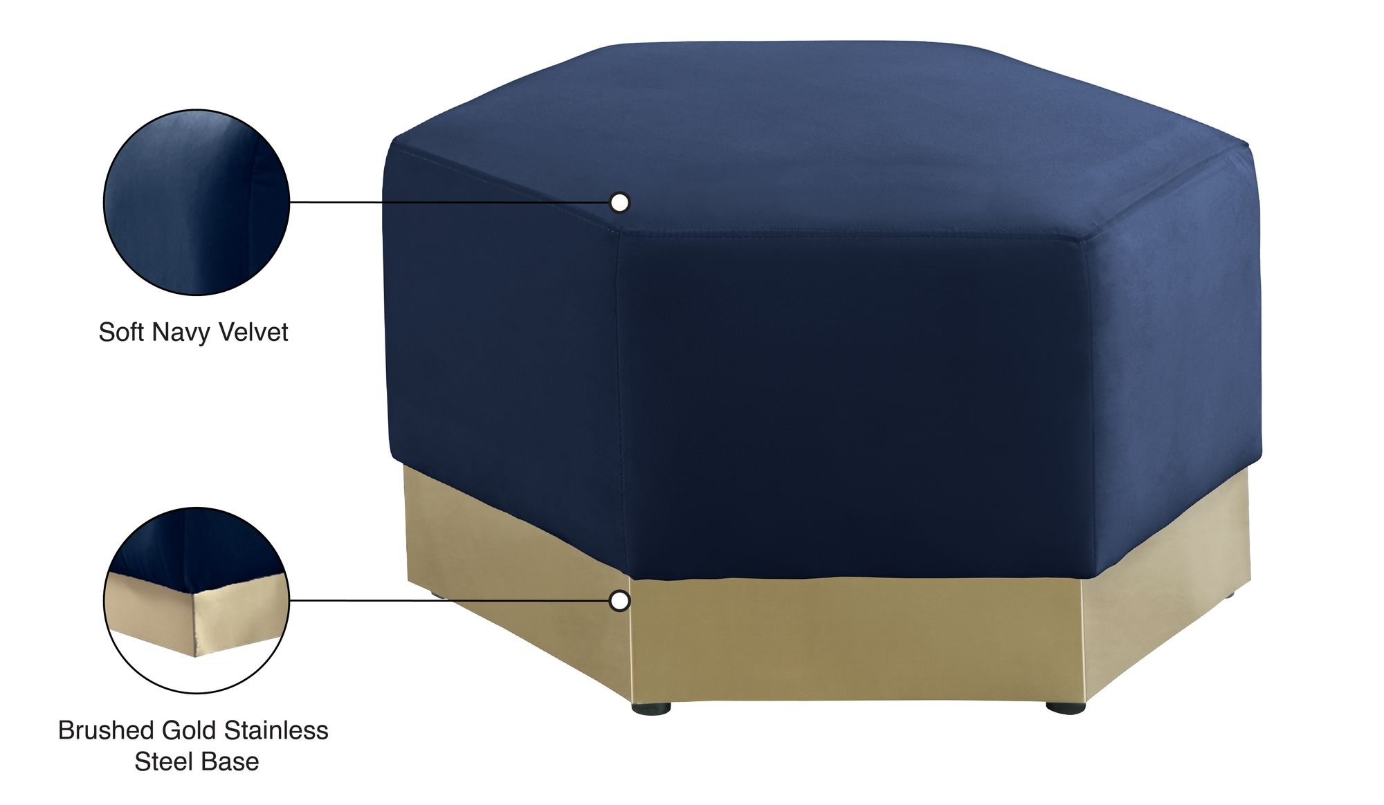 Marquis Velvet Ottoman