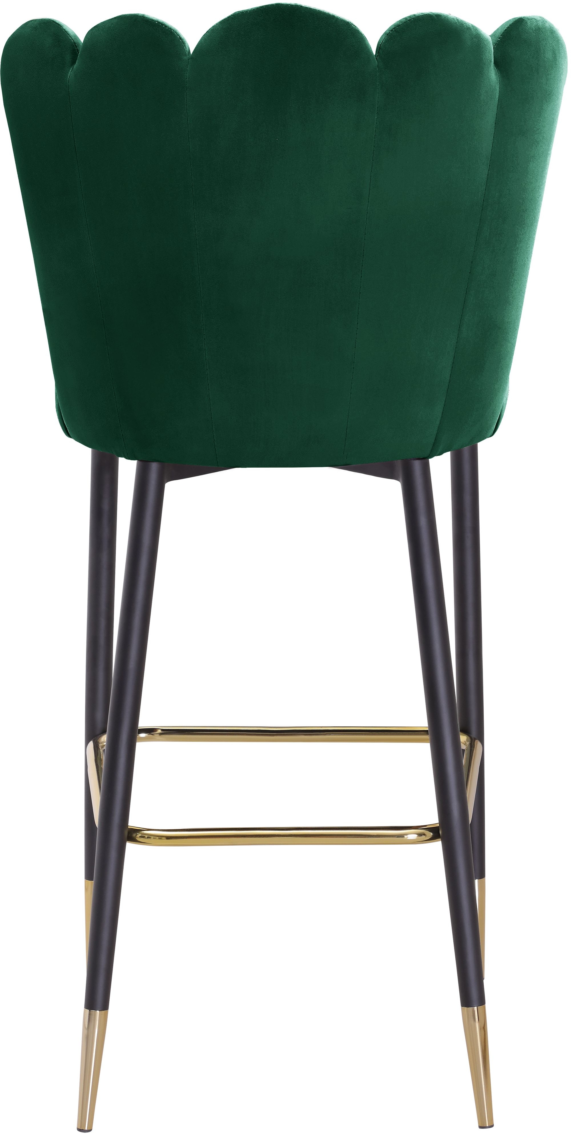 Lily Velvet Bar Stool with Matte Black Metal Legs with Gold Tips