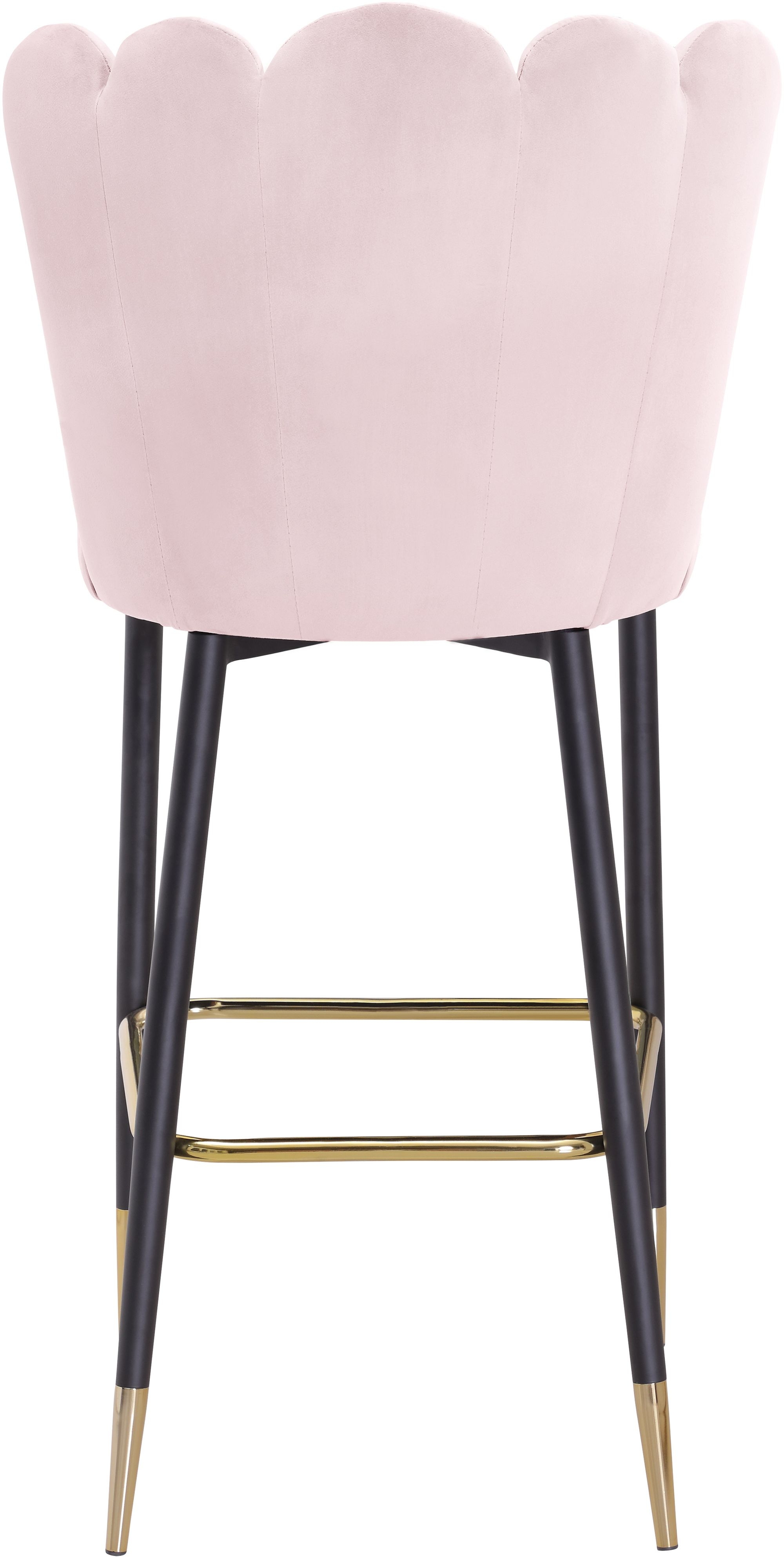 Lily Velvet Bar Stool with Matte Black Metal Legs with Gold Tips