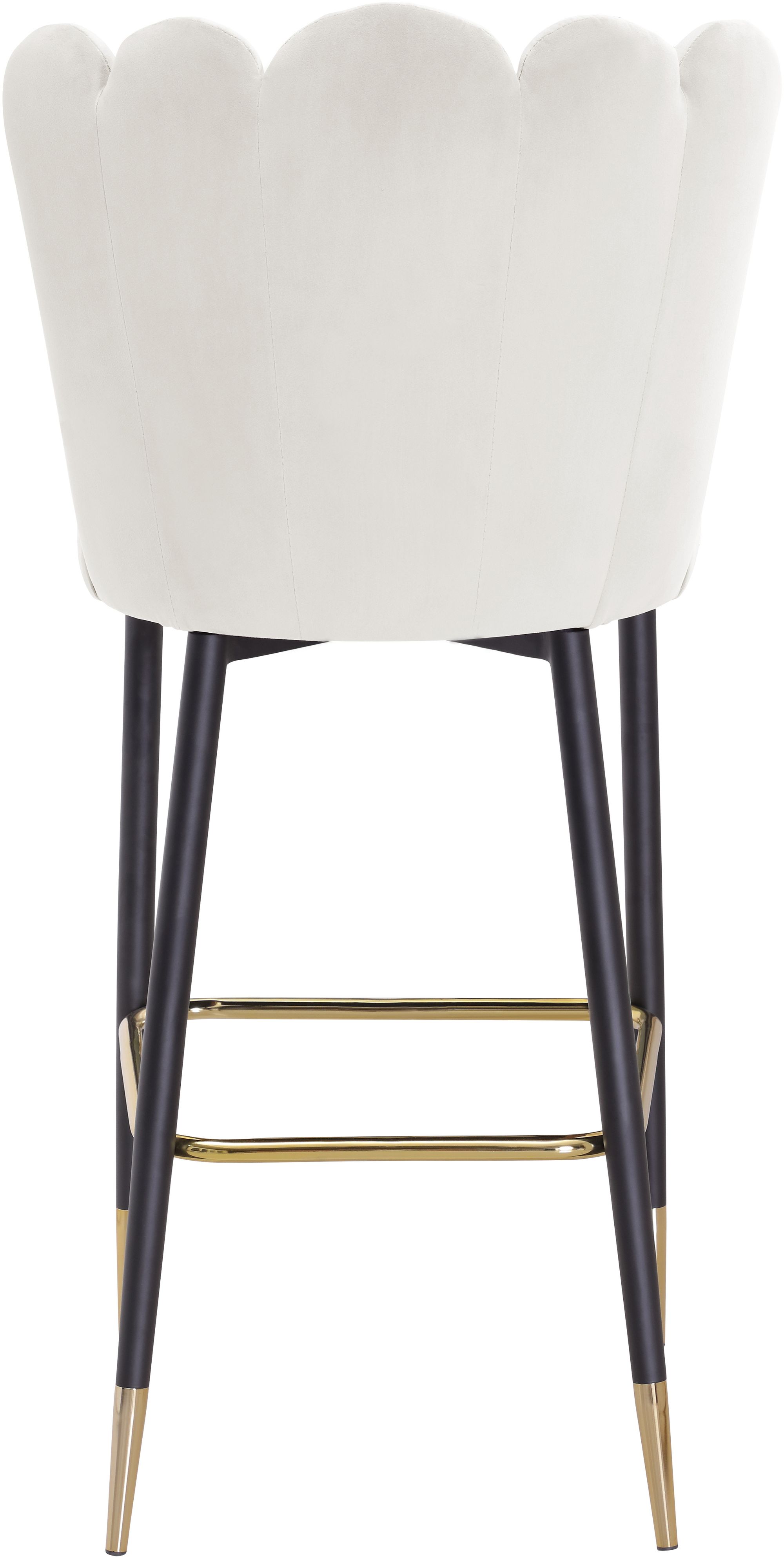 Lily Velvet Bar Stool with Matte Black Metal Legs with Gold Tips