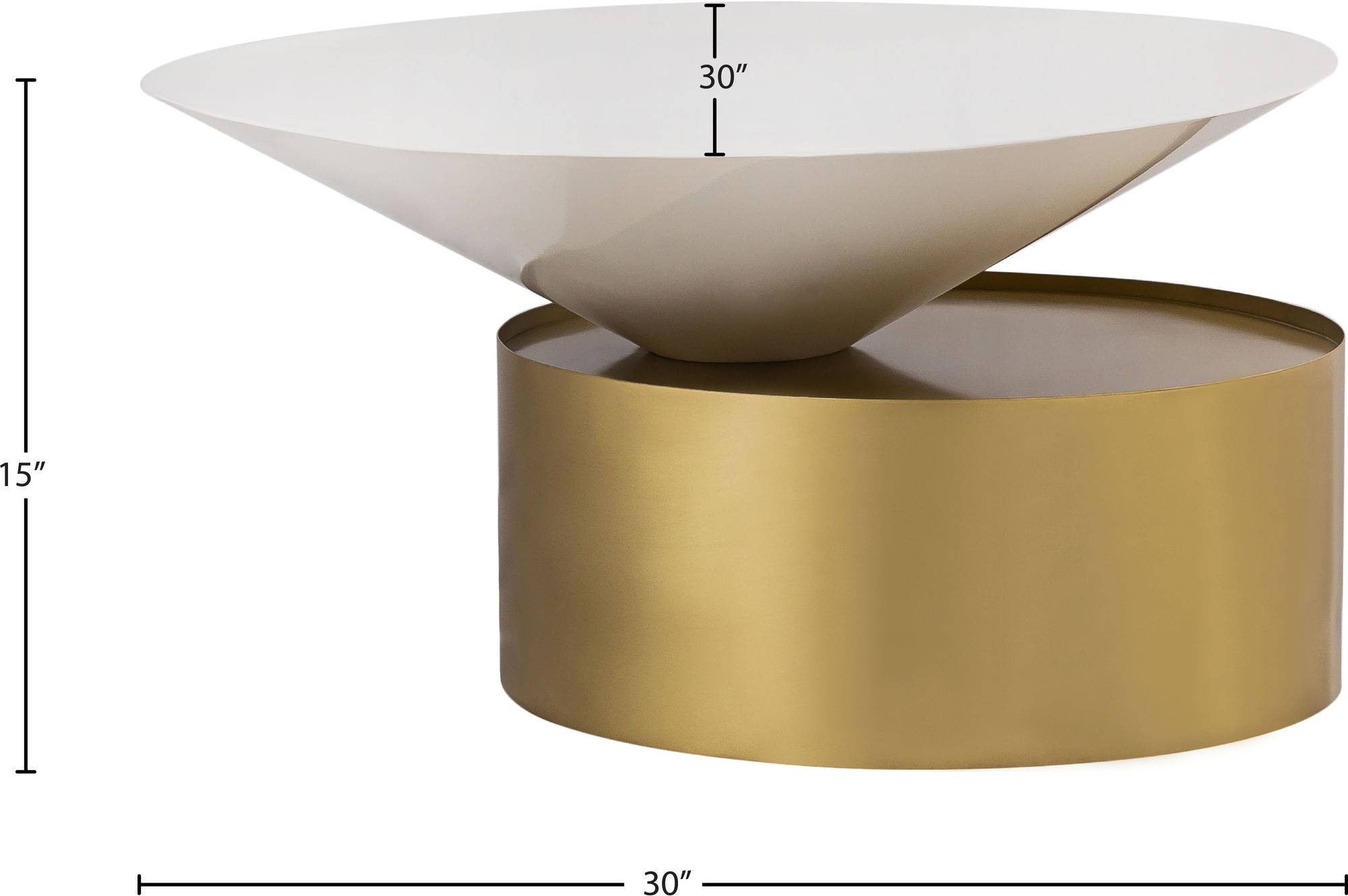 Damon 30" Round Metal Coffee Table