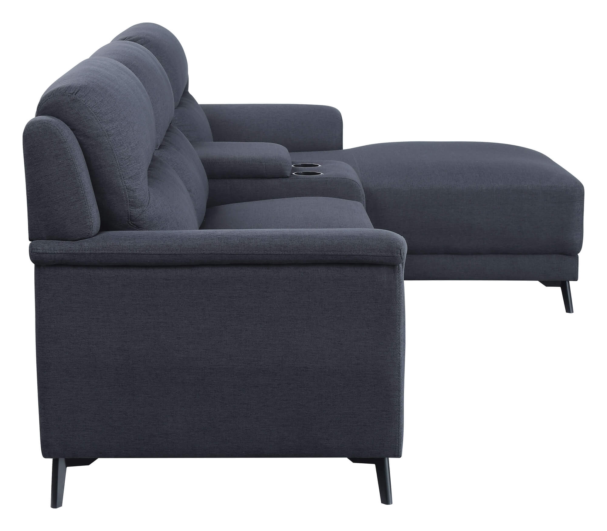 Walcher Linen L-Shaped Sectional Sofa w/ Storage Console