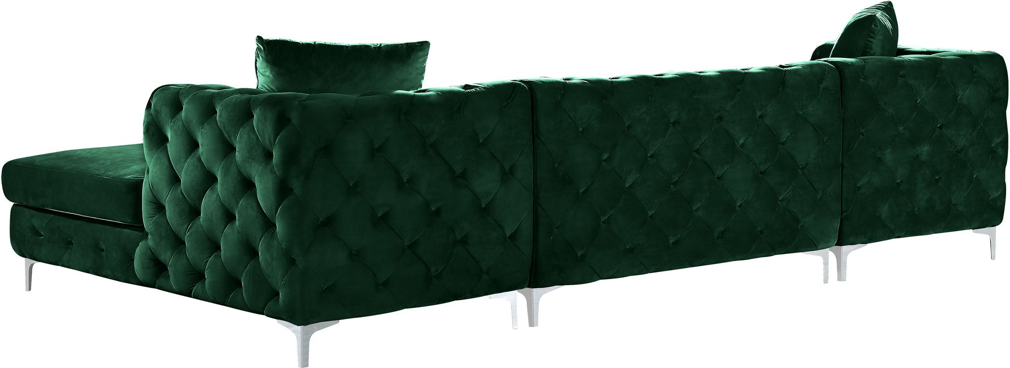Gail 127" 3-Piece Velvet Sectional