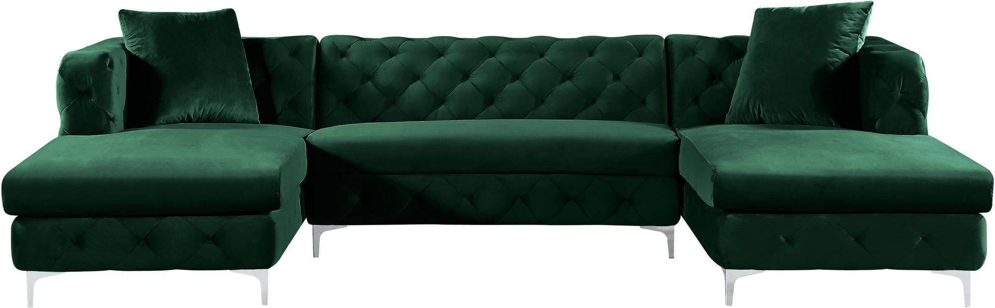 Gail 127" 3-Piece Velvet Sectional