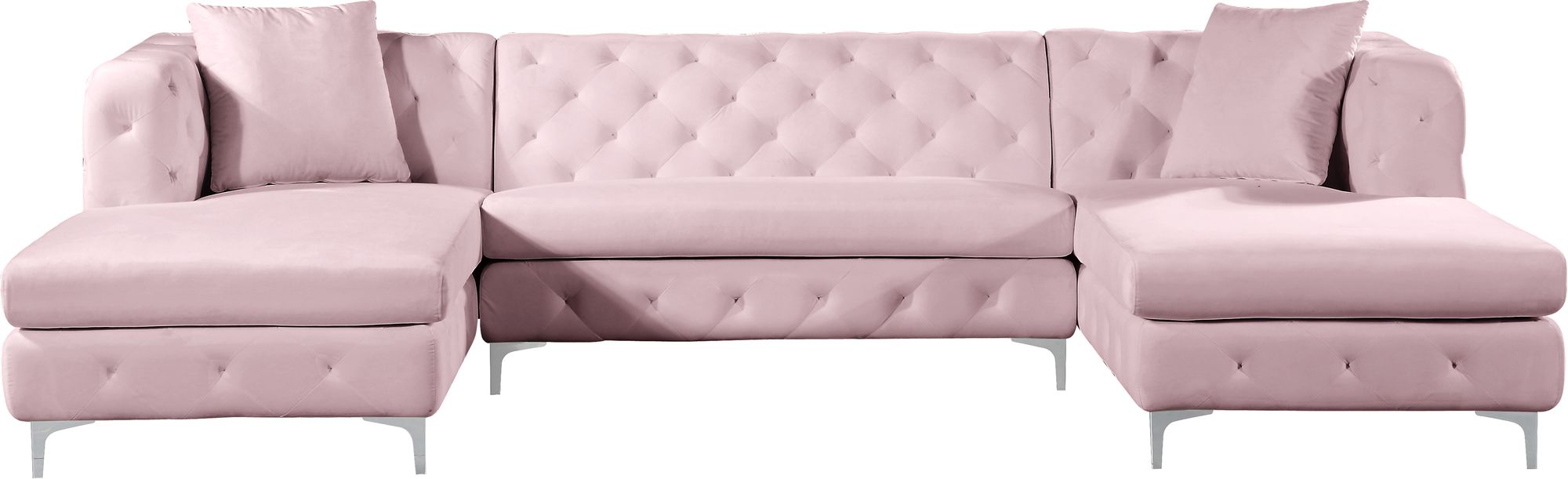 Gail 127" 3-Piece Velvet Sectional