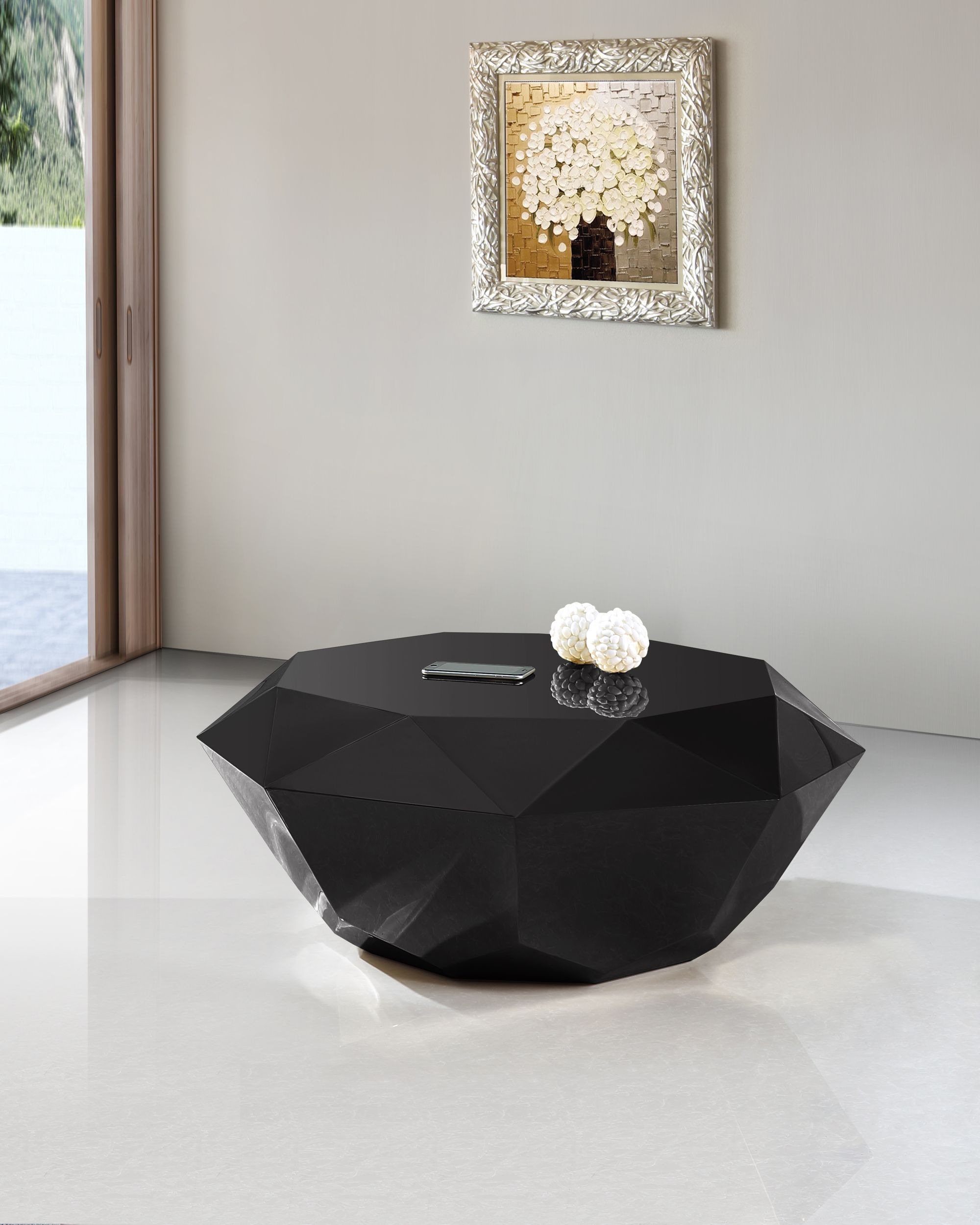 Gemma 39" Diamond Steel Coffee Table