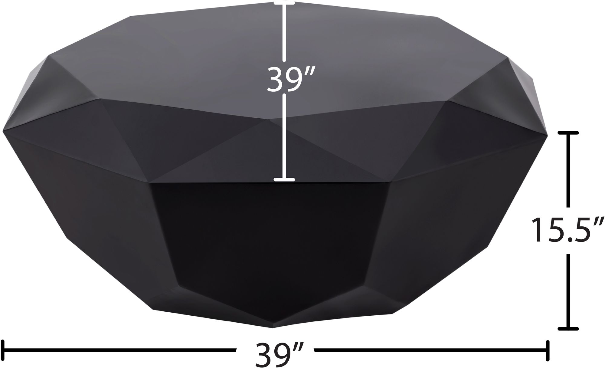 Gemma 39" Diamond Steel Coffee Table
