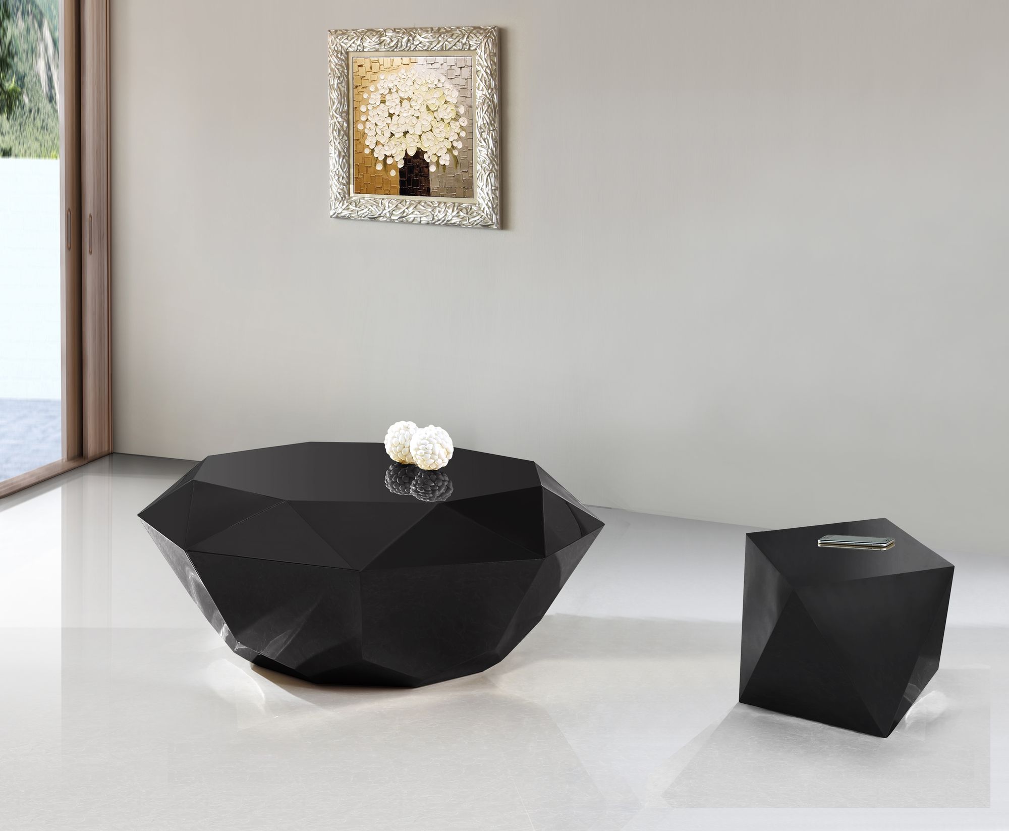 Gemma 20" Diamond Steel End Table