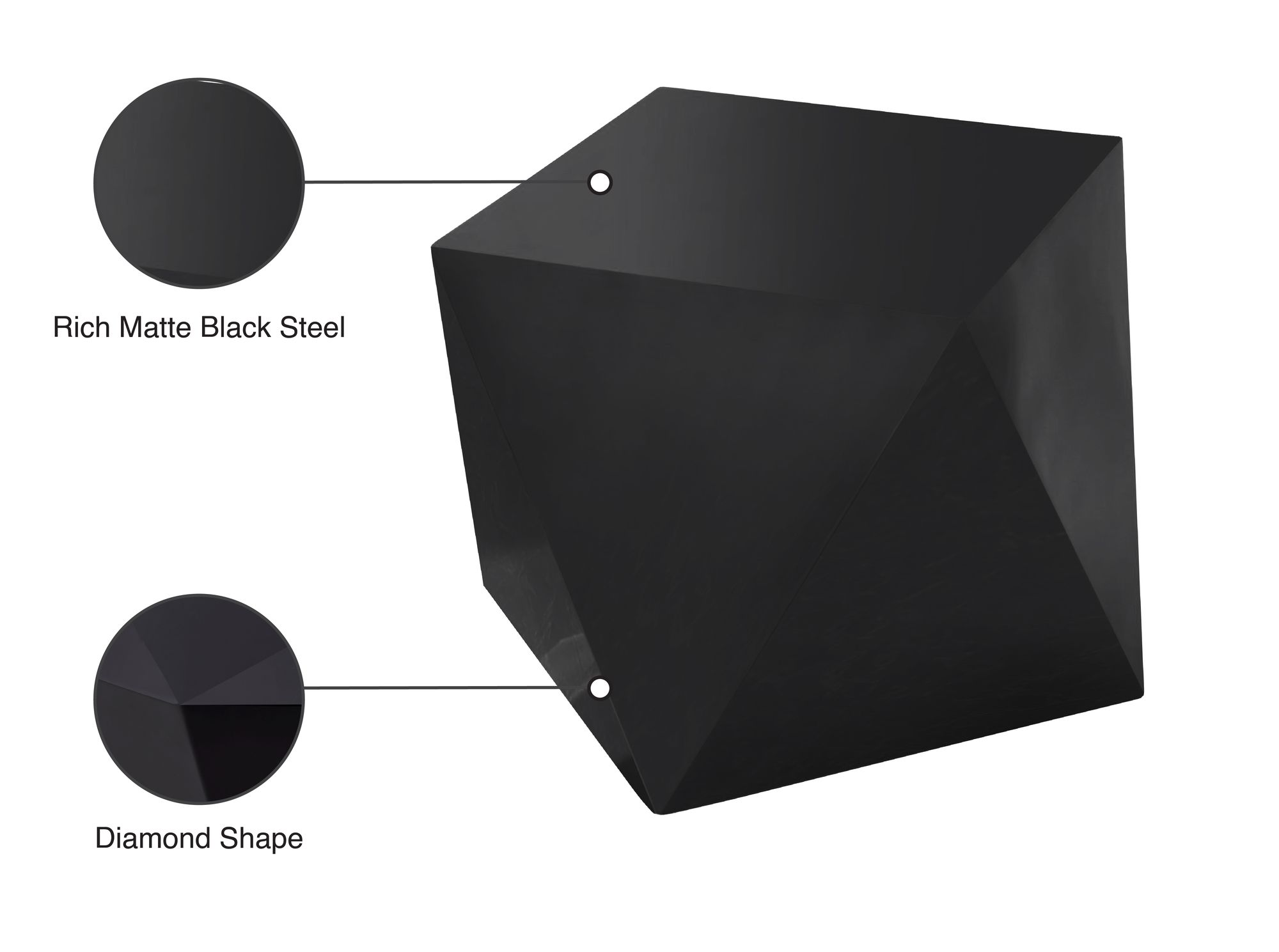 Gemma 20" Diamond Steel End Table