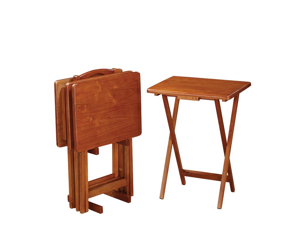 Donna 5-Piece Wood Tray Table Set