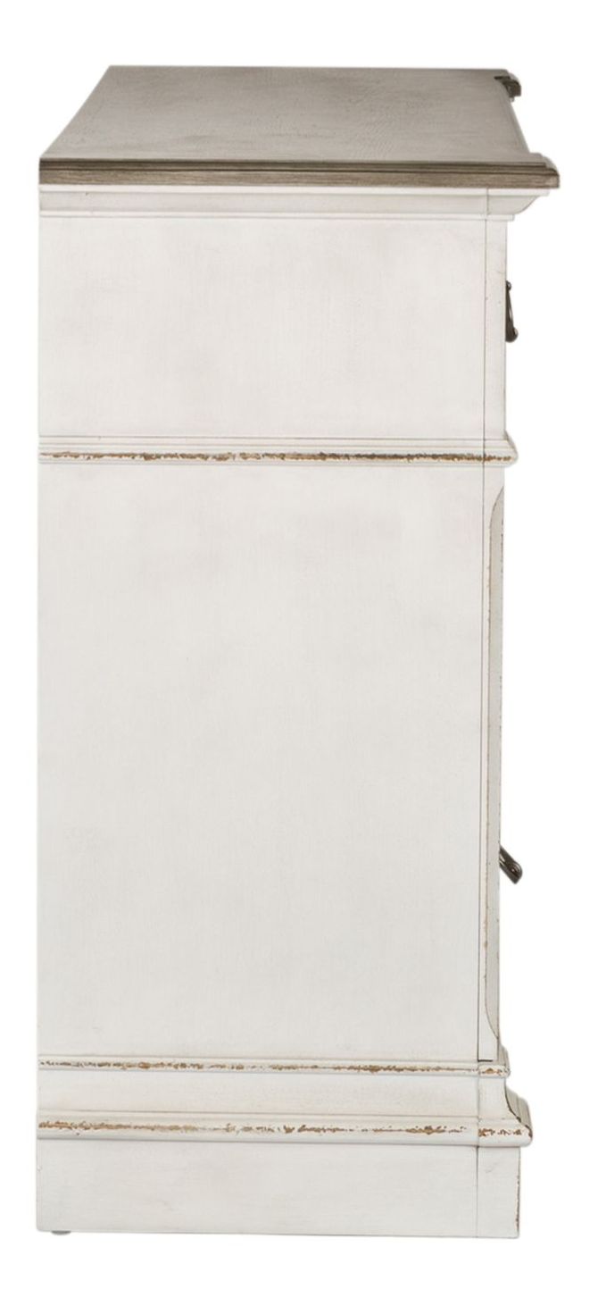 Abbey Park Tufted Chenille Sleigh Bedroom Set Antique White