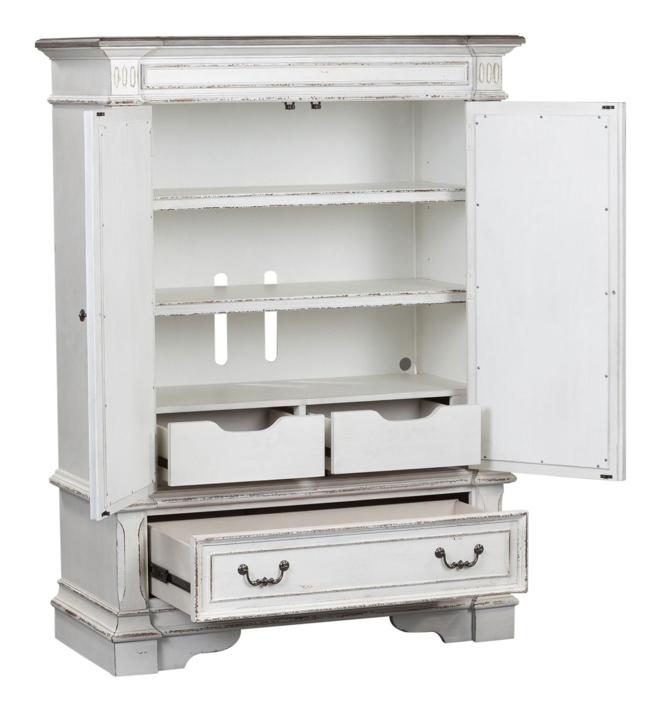 Abbey Park Wood 2-Mirrored Door 1-Drawer Chest