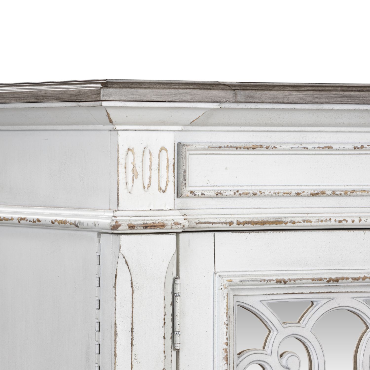 Abbey Park Tufted Chenille Sleigh Bedroom Set Antique White