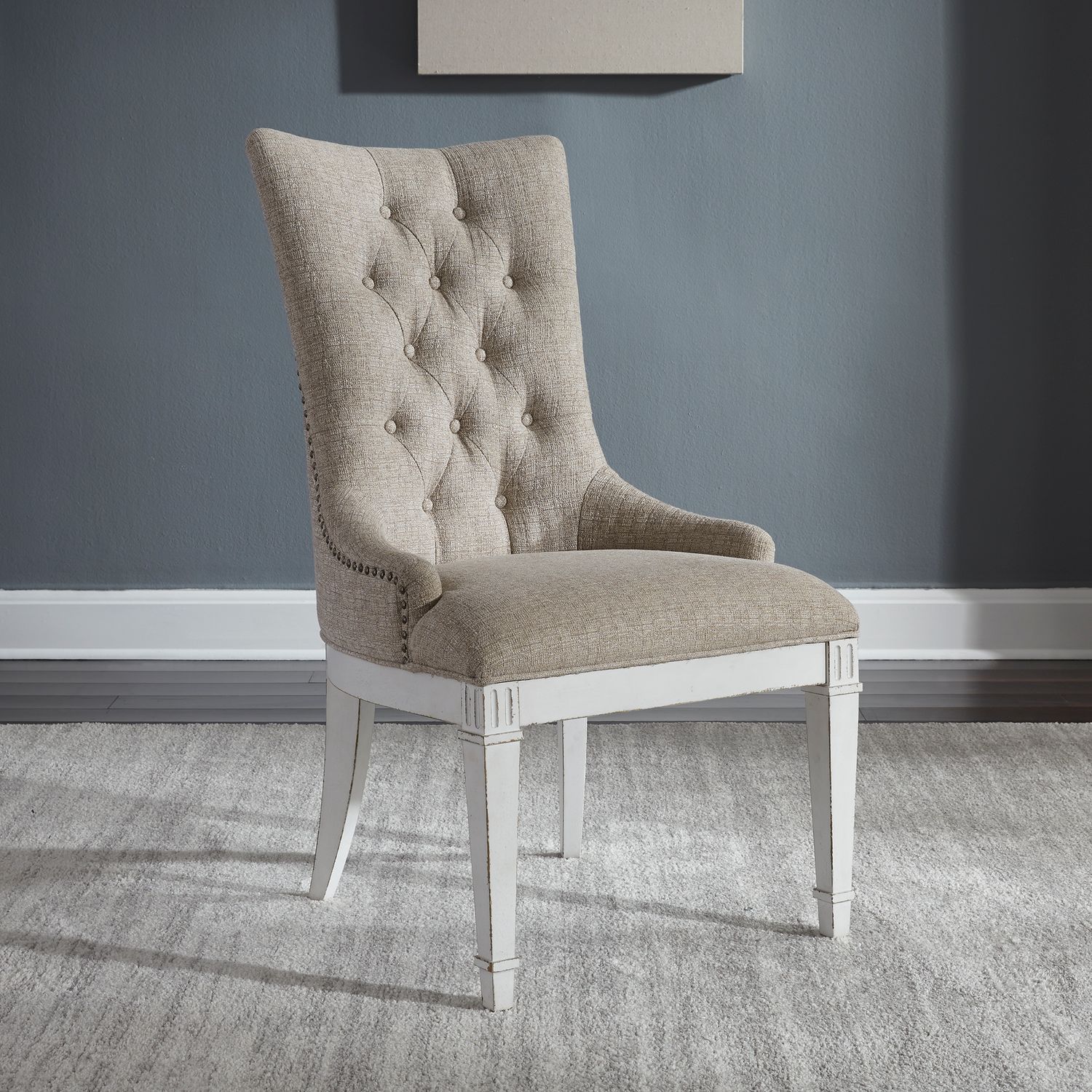Abbey Park Chenille/Wood Hostess Chair