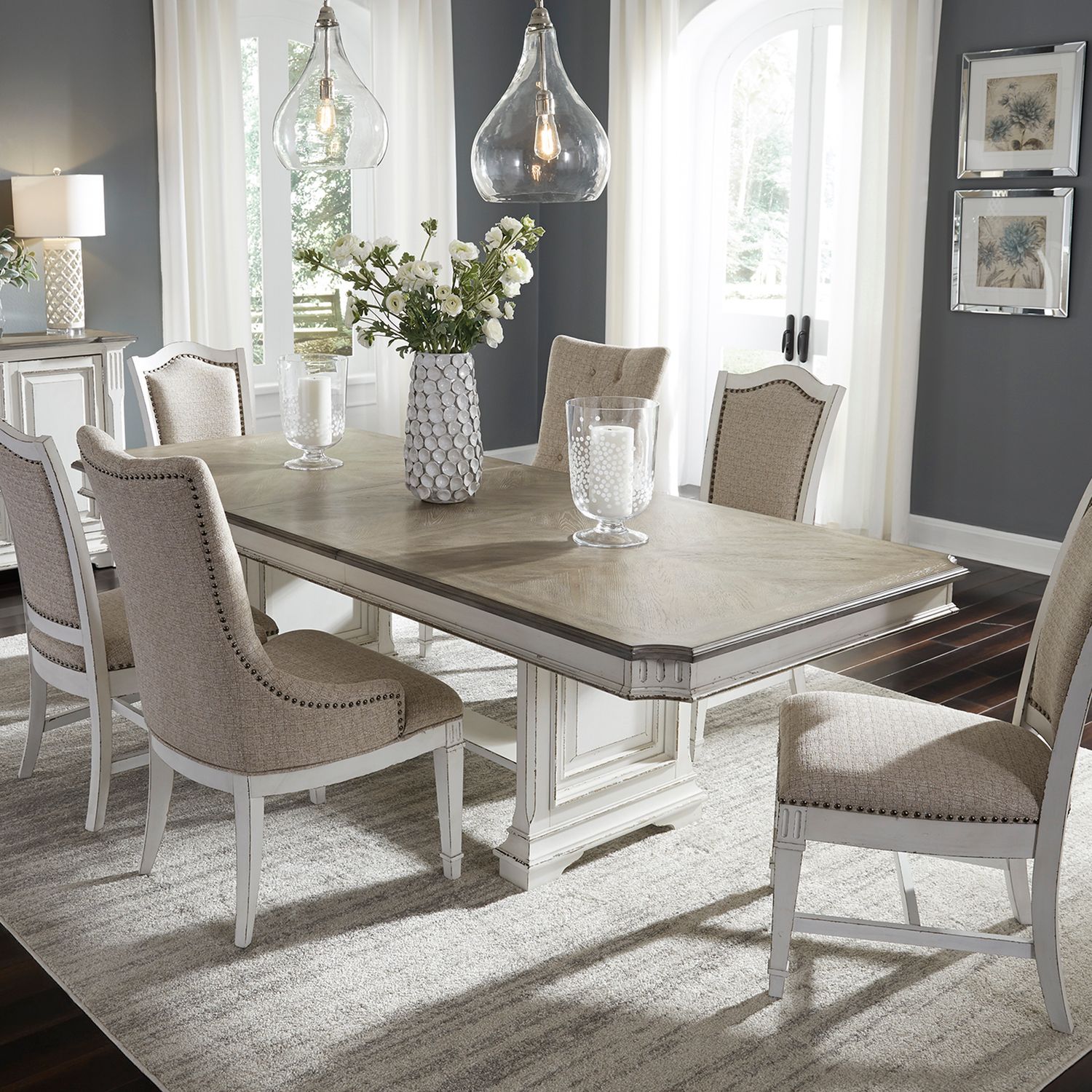 Abbey Park Chenille/Wood Side Chair