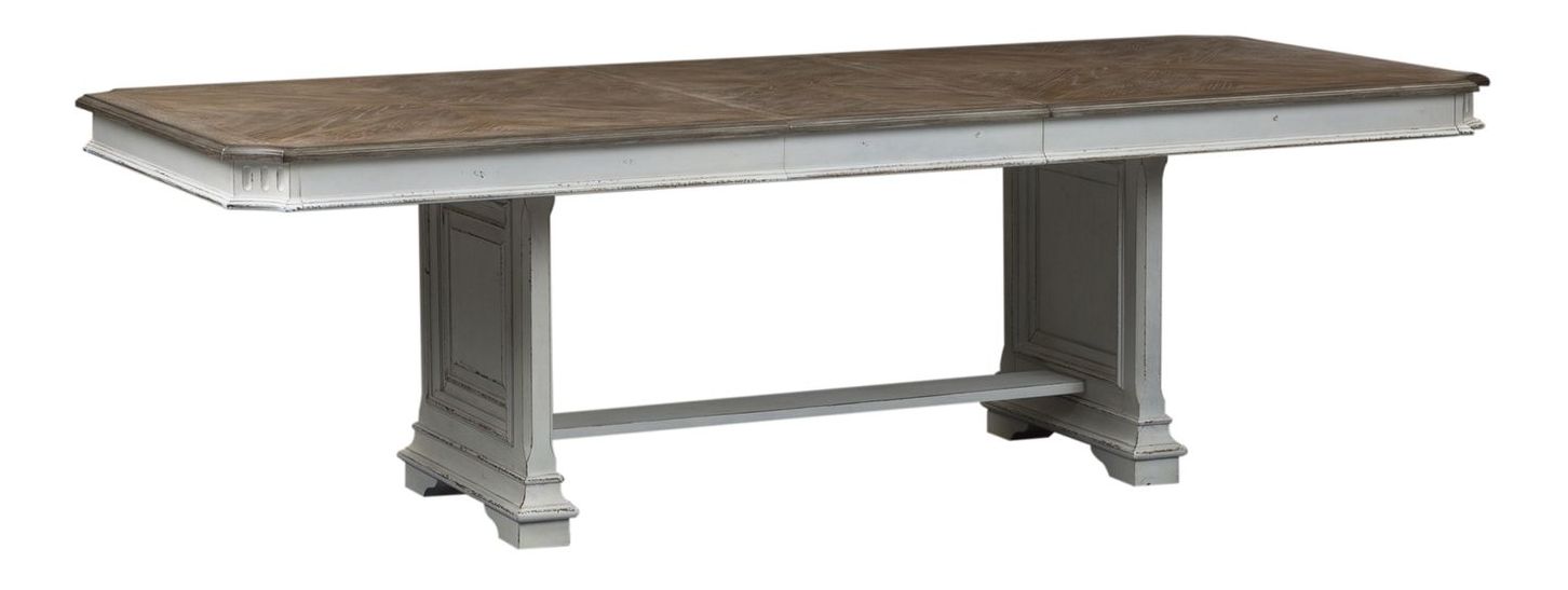 Abbey Park Extendable Wood Dining Set Elegant Trestle Design