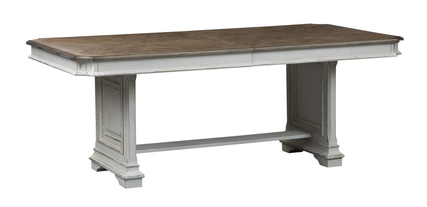 Abbey Park Extendable Wood Dining Set Elegant Trestle Design