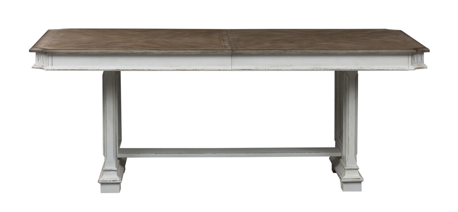 Abbey Park Rectangular Wood Extendable Trestle Dining Table