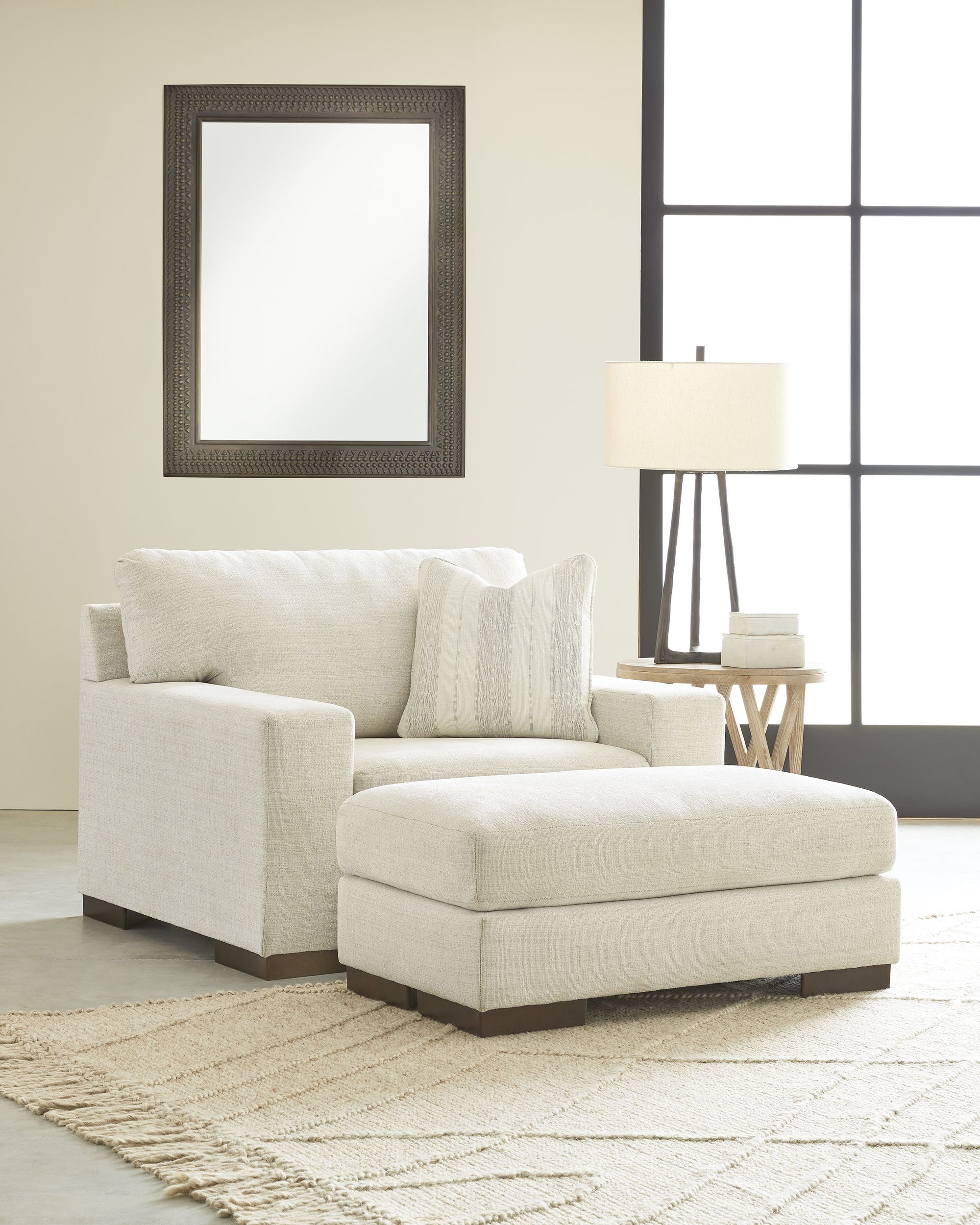 Maggie Ottoman | Birch Polyester Fabric | Ashley Furniture
