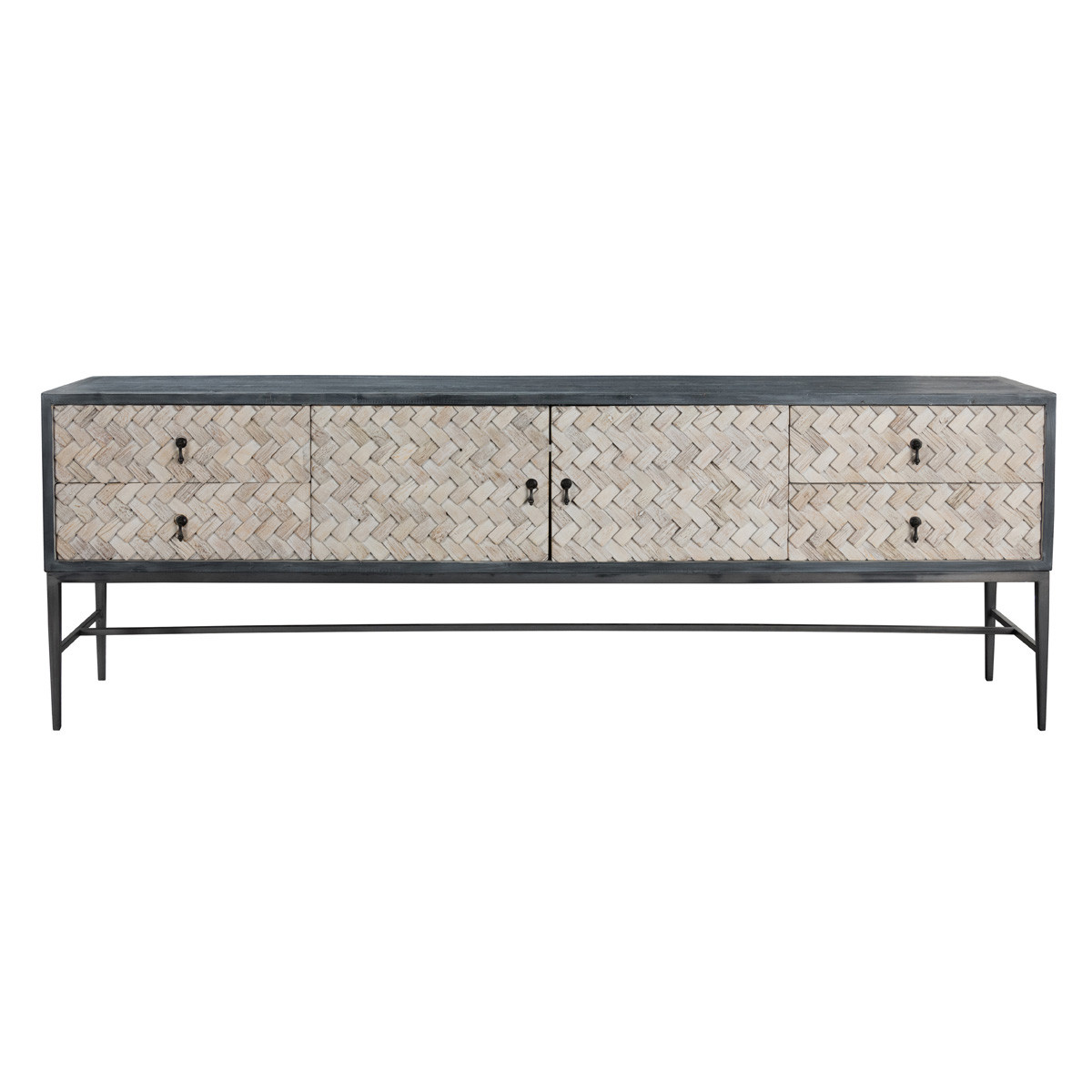 Alpine Wood 4-Drawer 2-Door Sideboard