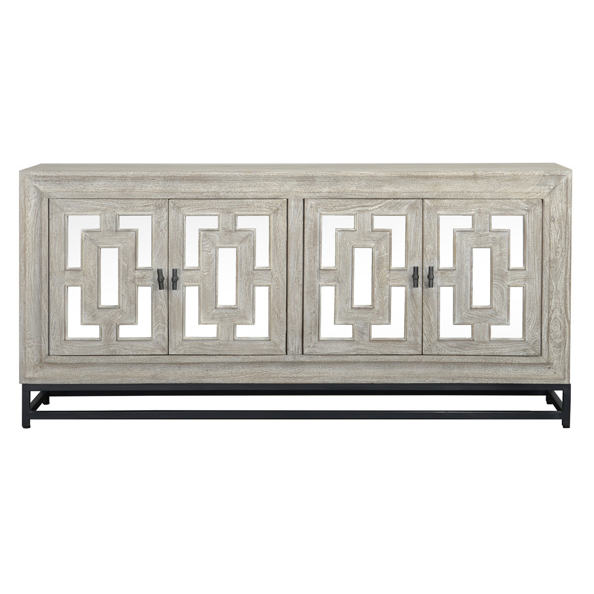 Artemis Wood 4-Door Sideboard w/Mirrored Doors