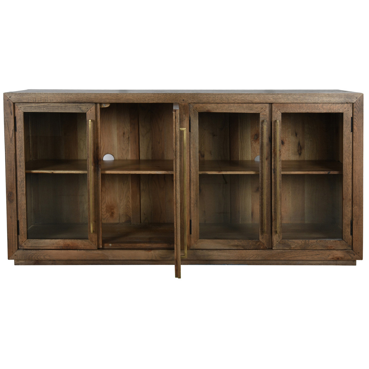 Bradley Wood 4-Door Sideboard w/Glass Doors