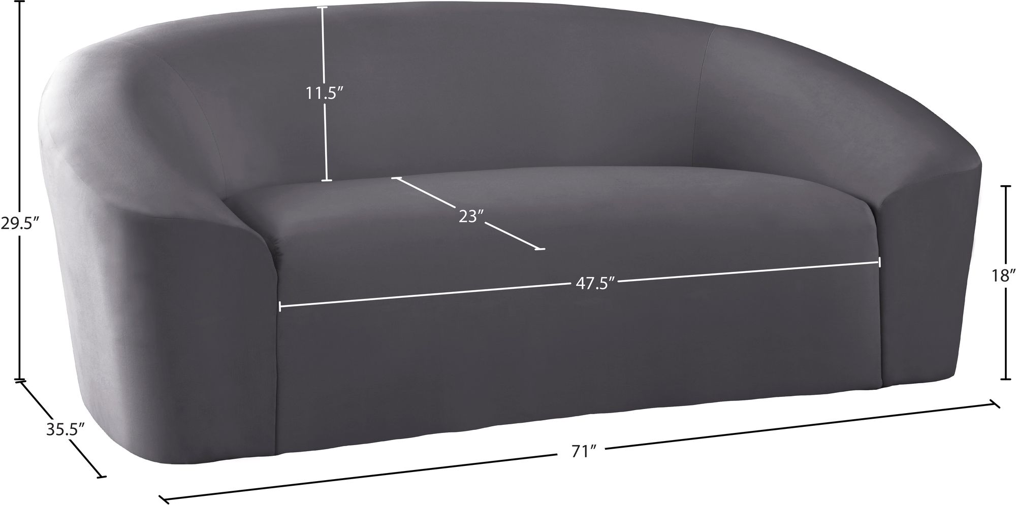 Riley Velvet Loveseat