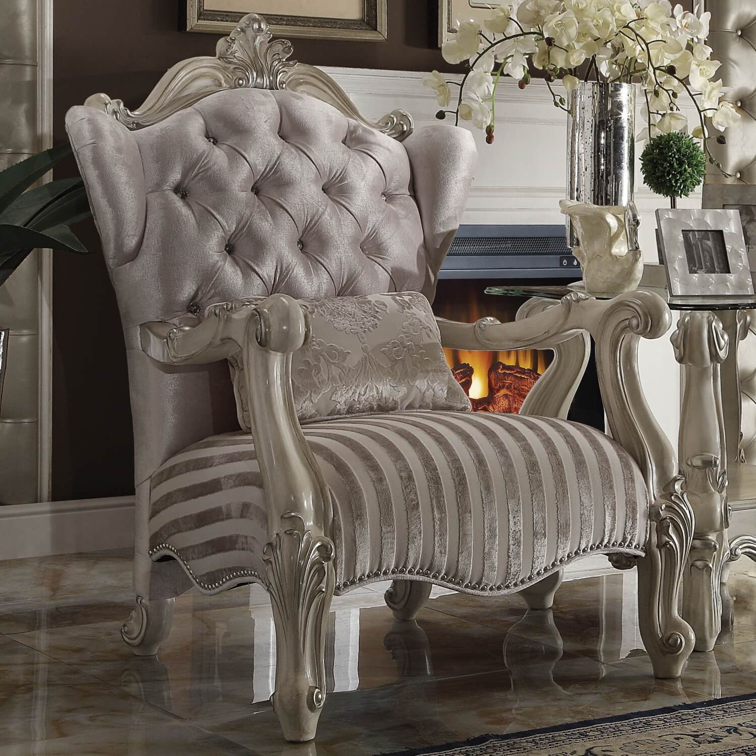 Versailles Oval Velvet Living Room Set