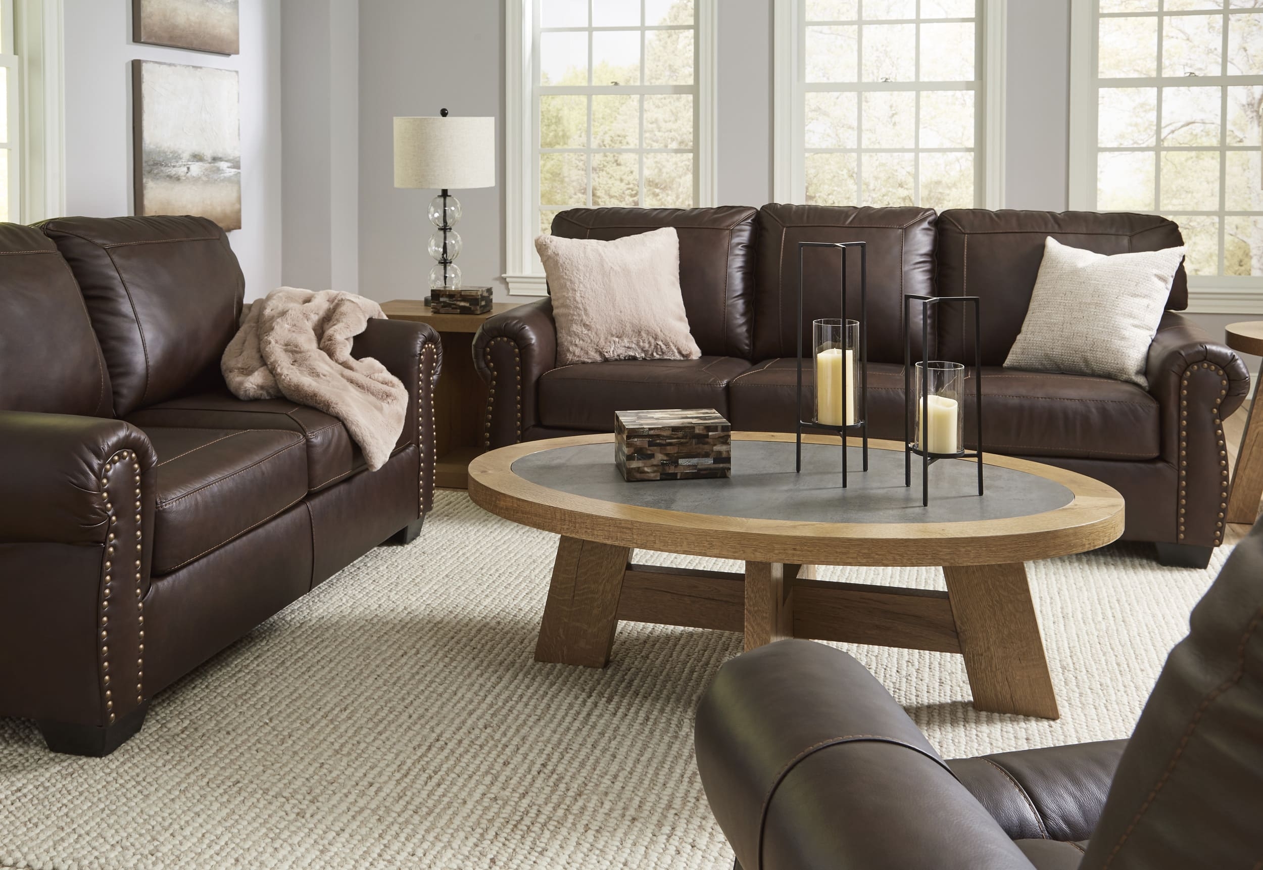 Ashley Colleton Leather Sofa And Loveseat