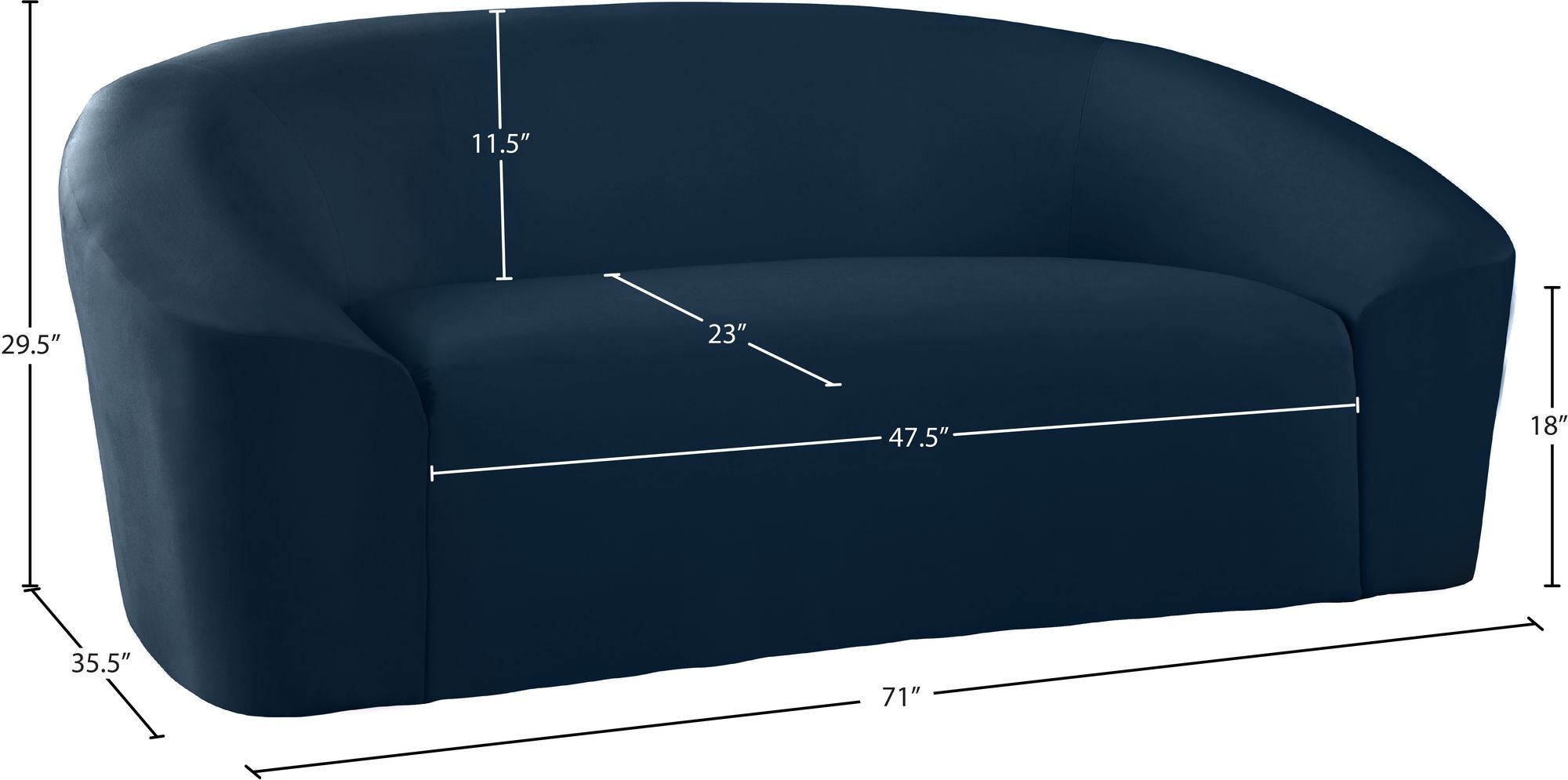 Riley Velvet Loveseat
