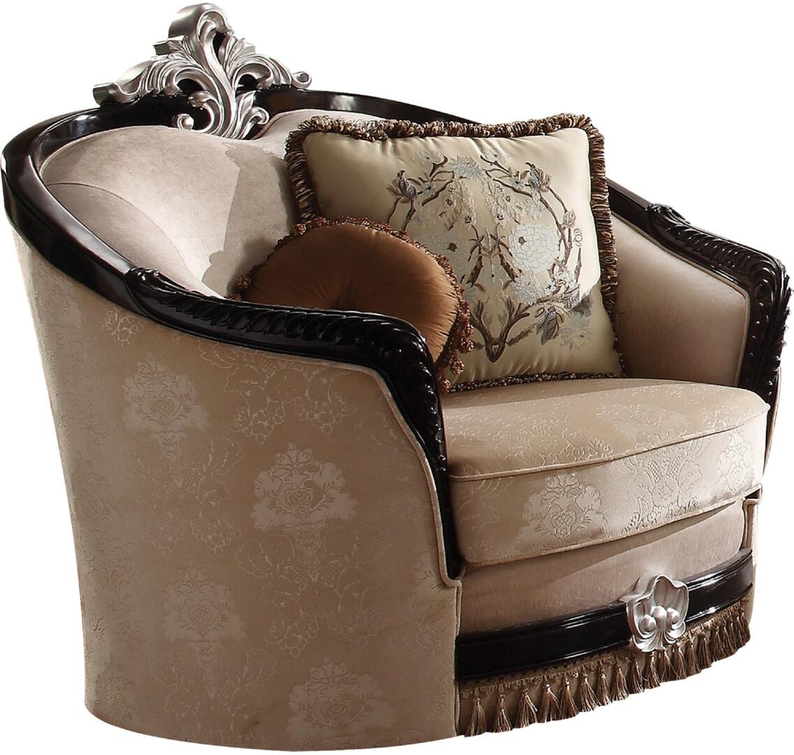 Ernestine Fabric/Wood Living Room Set